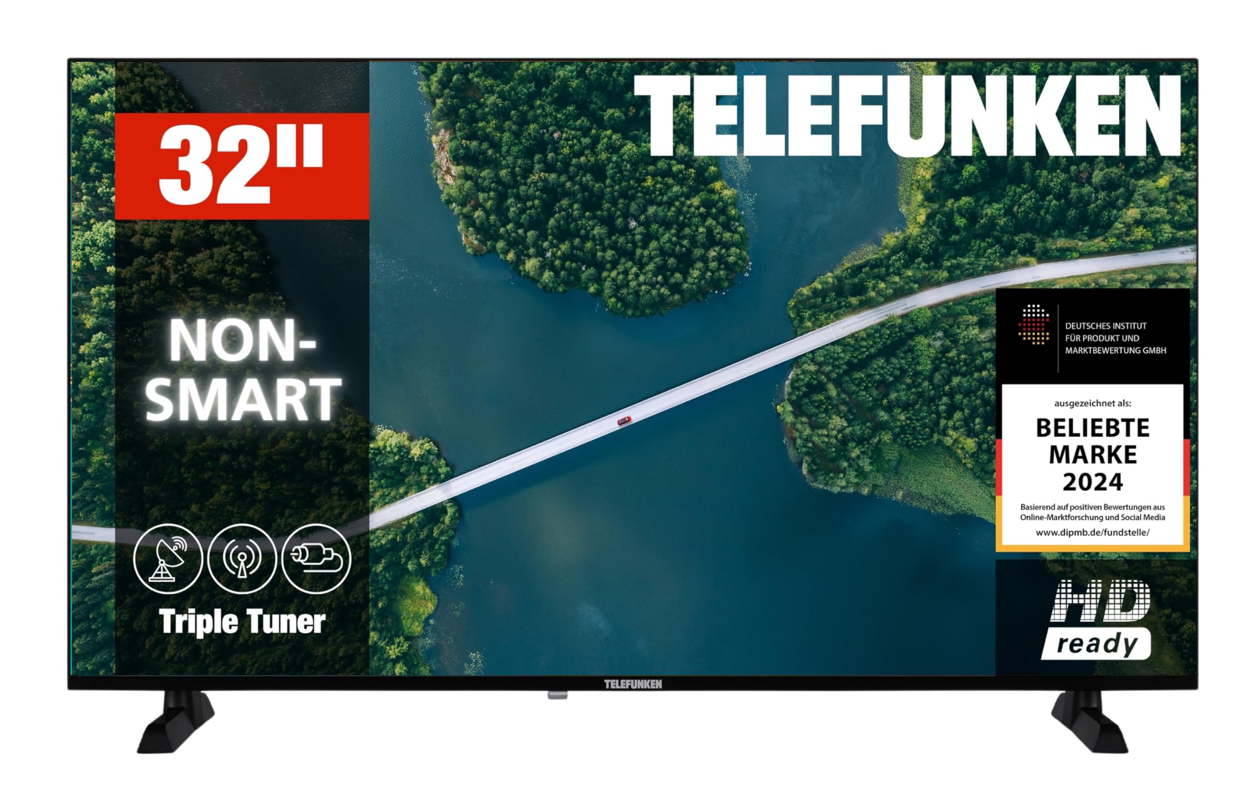 TELEFUNKEN XH32P900S 32 inch TV LED TV HD-Ready (1366x768 pixels) with 80 cm screen diagonal and integrated triple tuner (2026)