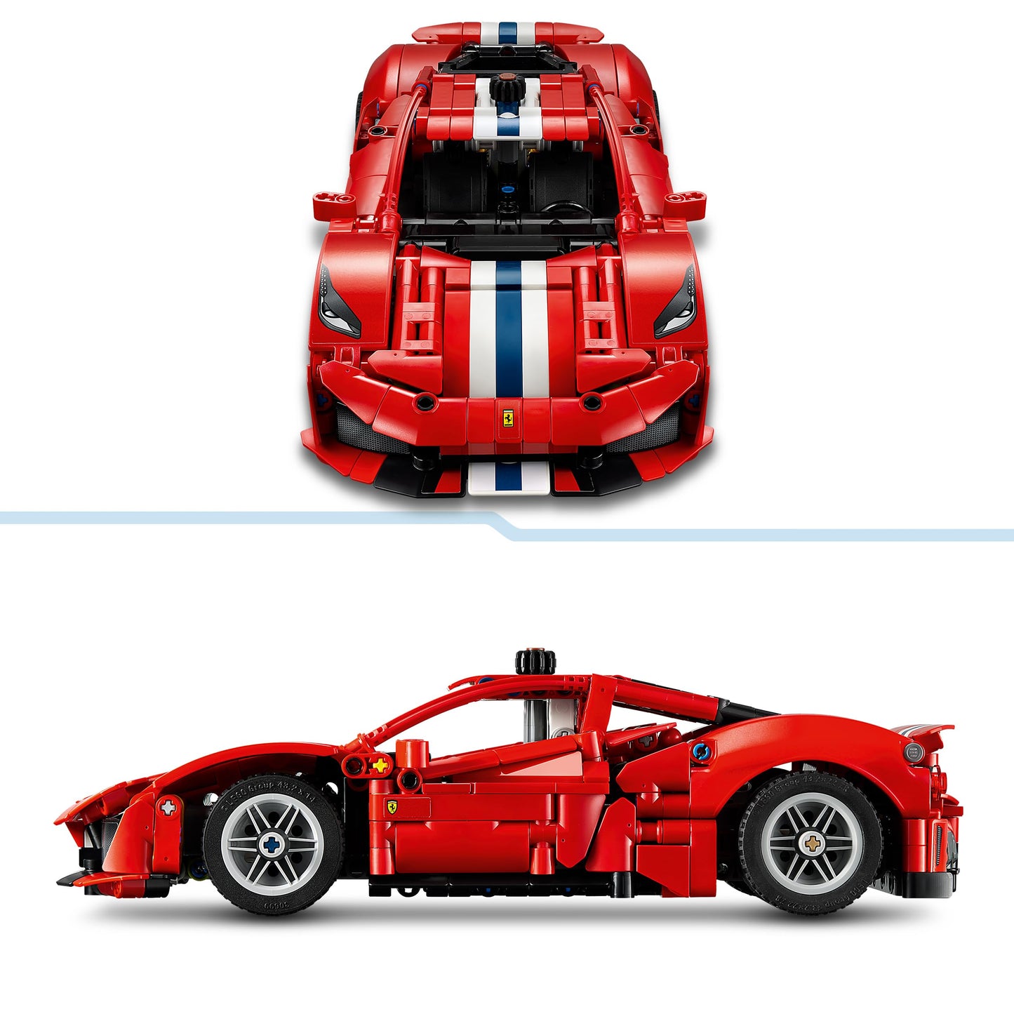 LEGO Technic Ferrari 488 Pista Car - building toy for children aged 9 and up - Ferrari merch - racing car with steering, differential and V8 engine with moving pistons - 42235
