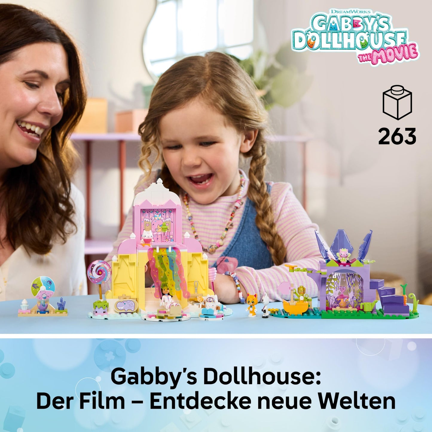 LEGO Gabby's dollhouse - icing mountains and kitten garden - playset with minifigure, panda paw and kitty fairy - doll incl. accessories - gift for girls aged 4 and up & film fans - 11205