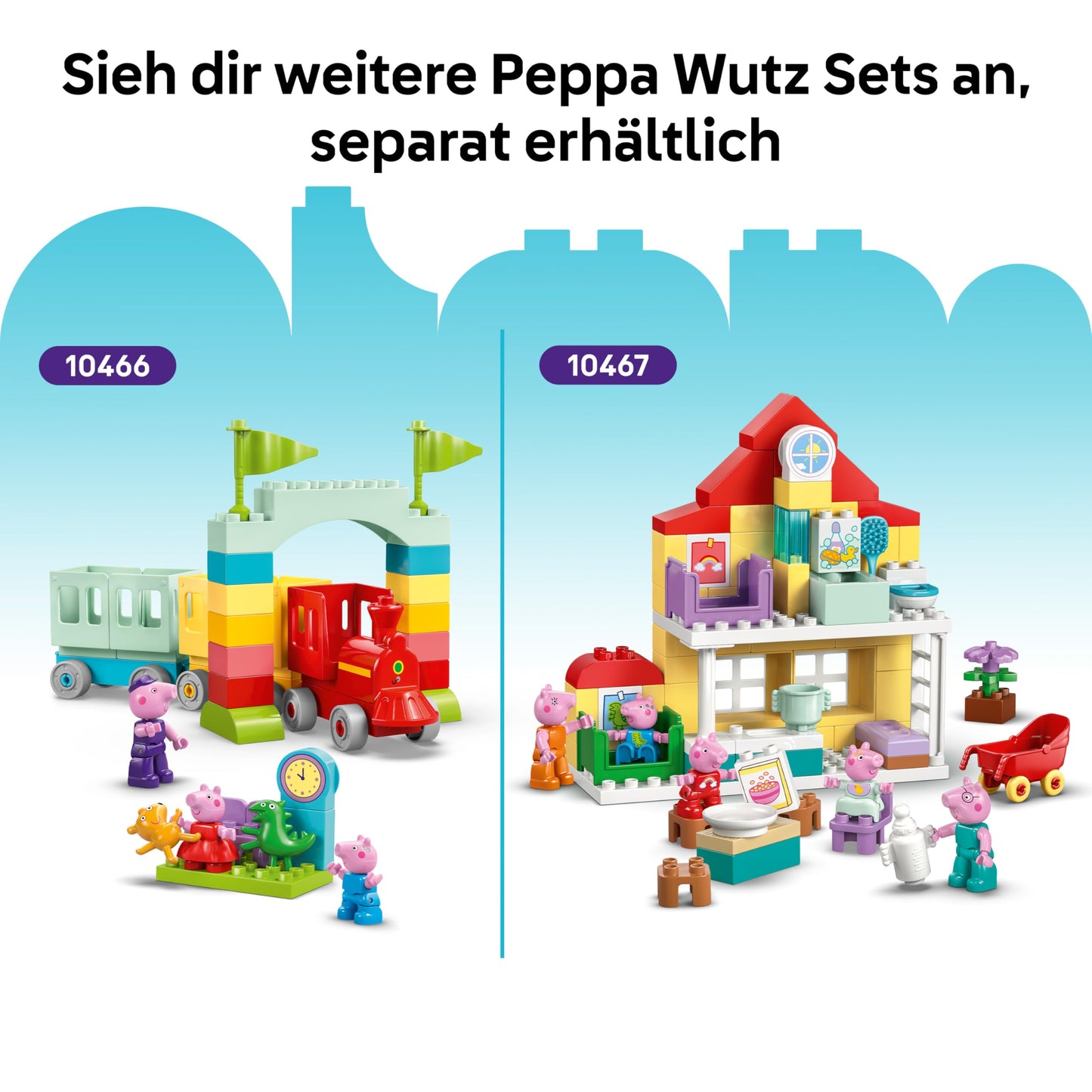 LEGO DUPLO Peppa Pig tractor and market stall - educational motor skills toy for toddlers - Montessori set with 2 figures including Pedro Pony - gift for girls and boys aged 2 and over - 10468