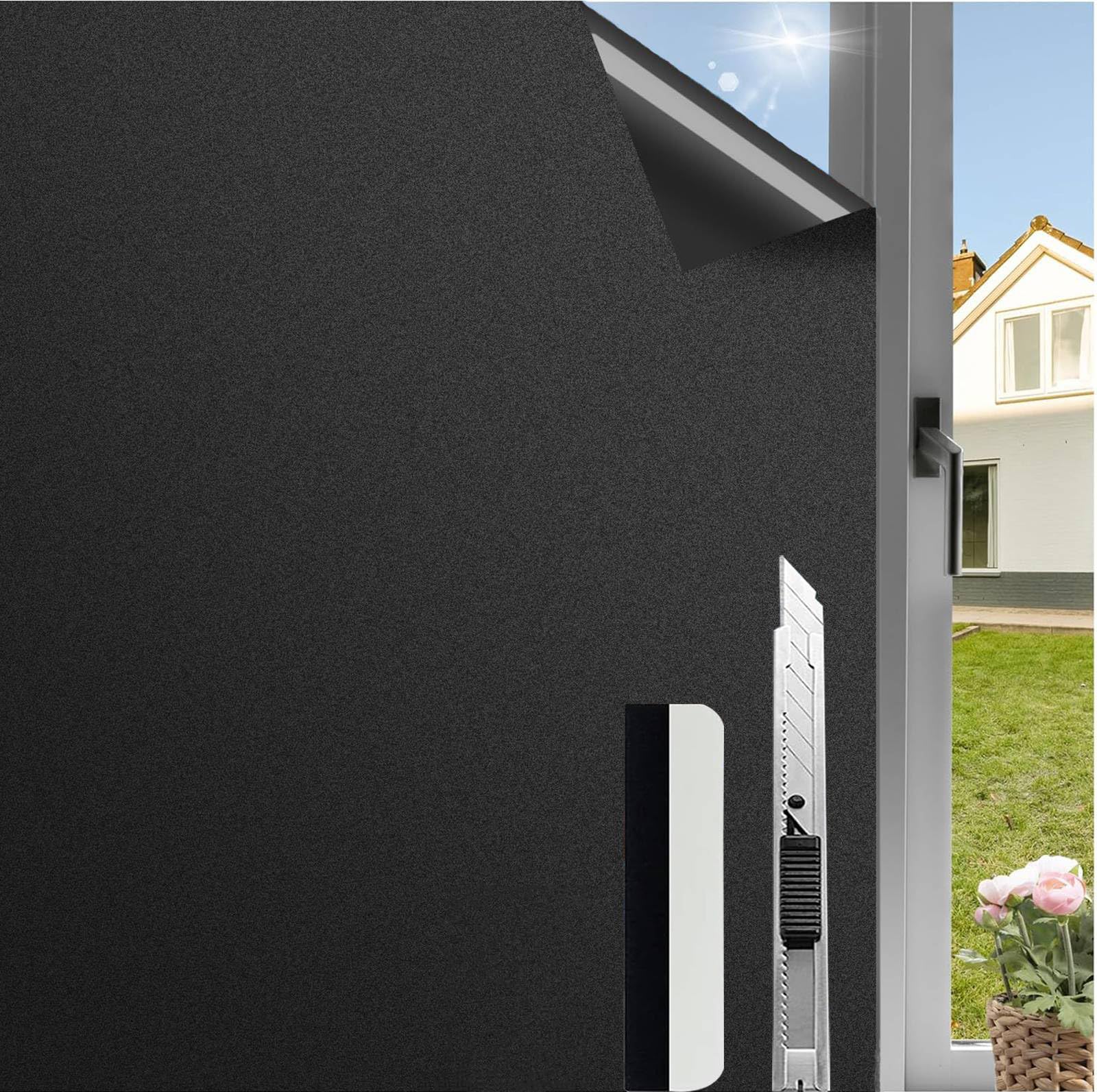 Antrect window film privacy protection, frosted glass film self-adhesive window 110 x 200 cm mirror film window privacy protection frosted glass film window - HO-fenster