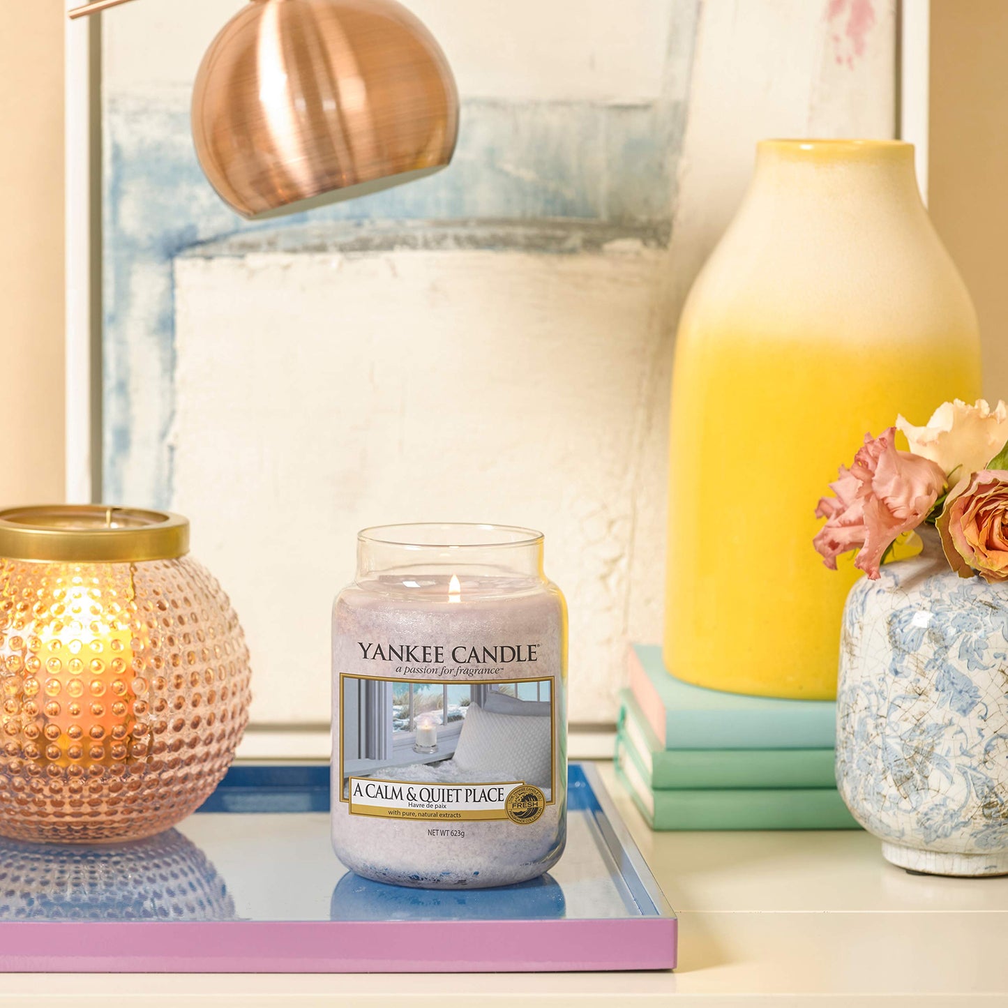 Yankee Candle scented candle in a glass (large) | A Calm & Quiet Place | Candle with a long burning time of up to 150 hours Perfect gifts for women - 1577119EZ