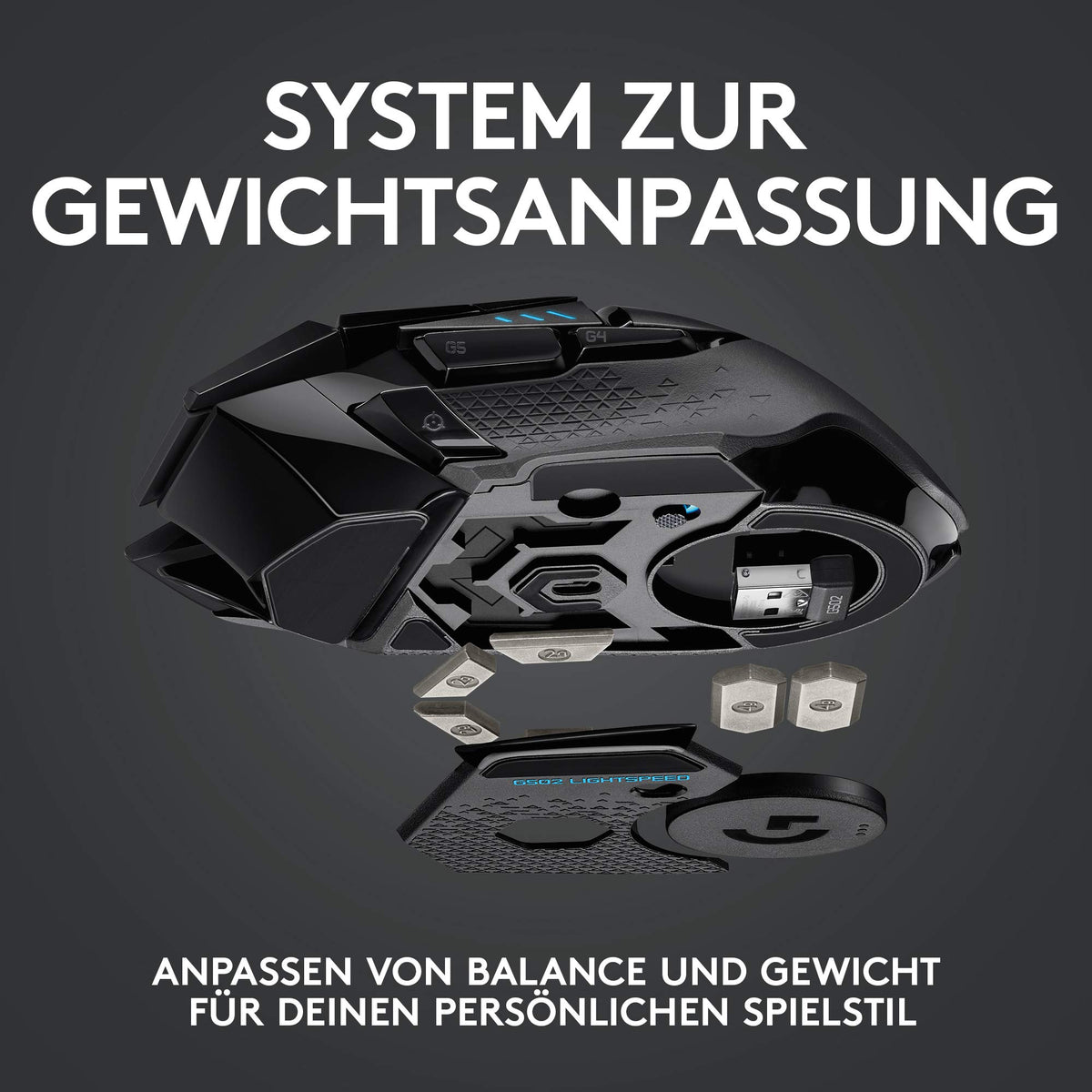 Logitech G502 LIGHTSPEED wireless gaming mouse with HERO 25K DPI sensor - 910-005567