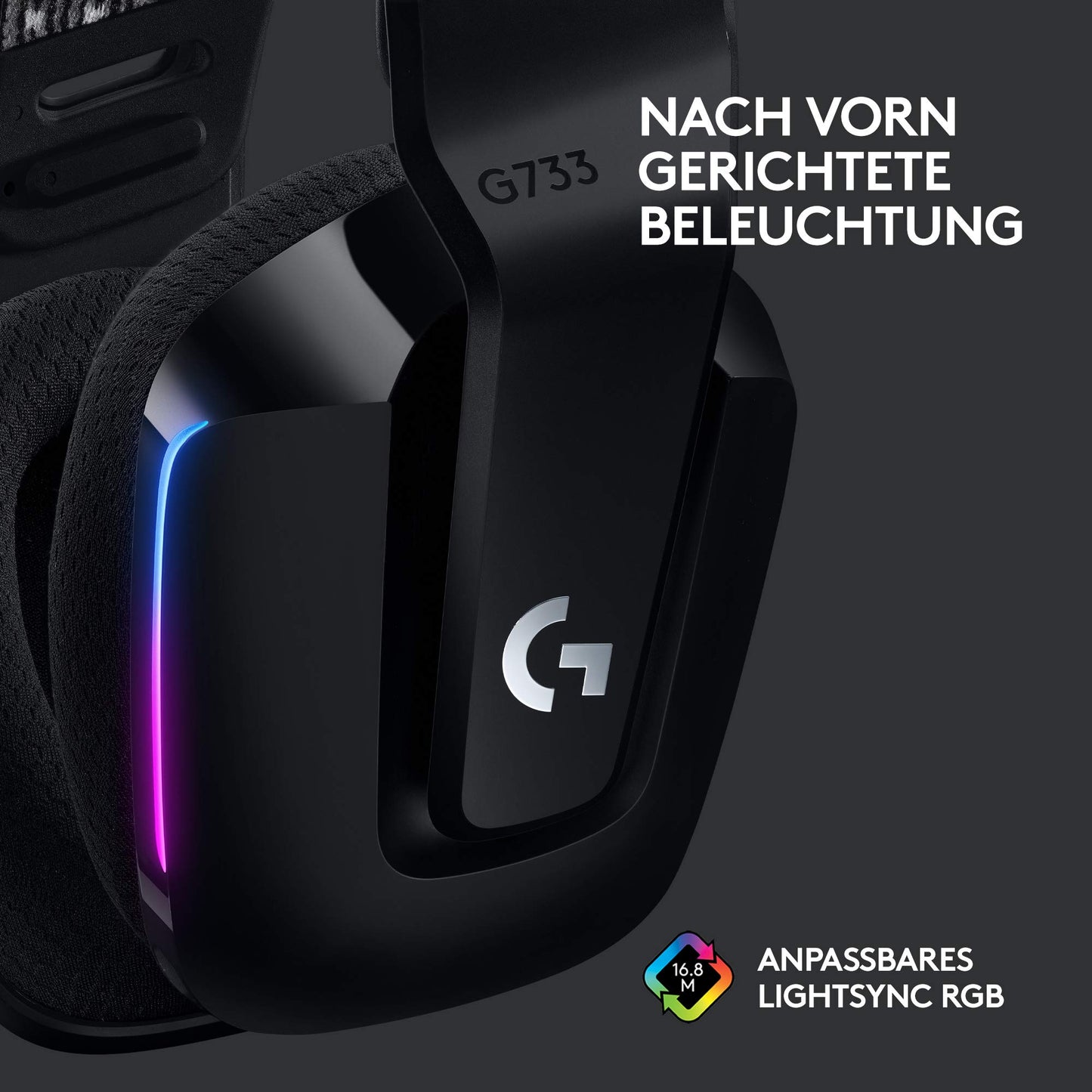 Logitech G G733 Lightspeed Headsets, Black - 981-000864