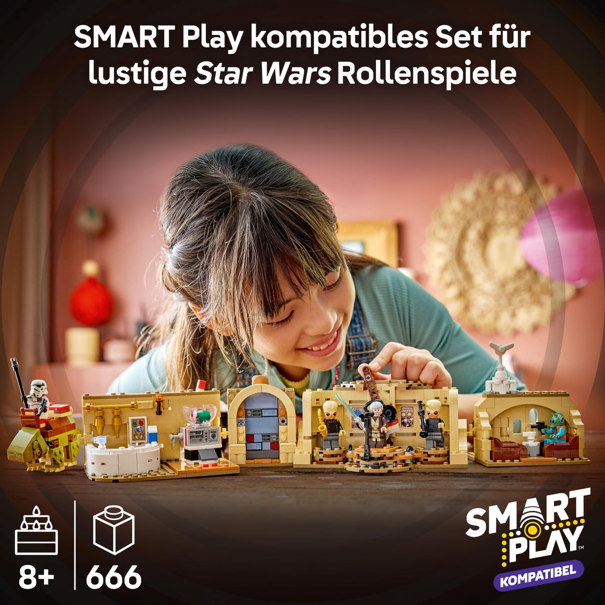 LEGO Star Wars SMART Play Bundle: Setul All-In-One Luke’s Red Five X-Wing 75423 & Setul Compatibil Mos Eisley Cantina 75425 - Jucării Interactive - Cadouri pentru băieți și fete de 8 ani și peste - 75426