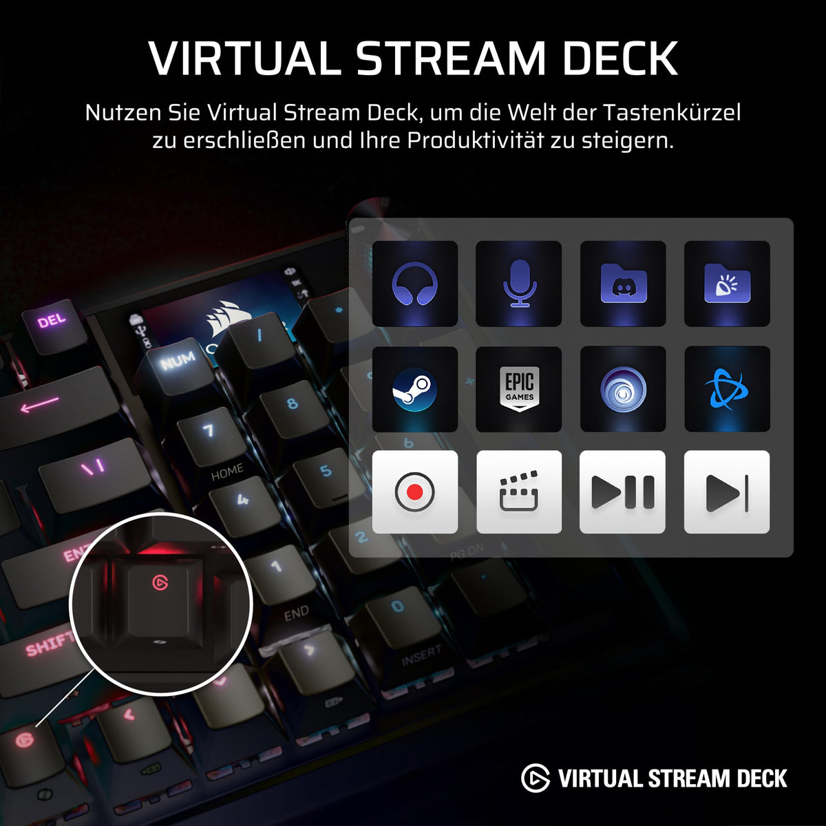 Corsair Vanguard 96 Wireless Mechanical RGB Gaming Keyboard – Negru - CH-91F901E-DE