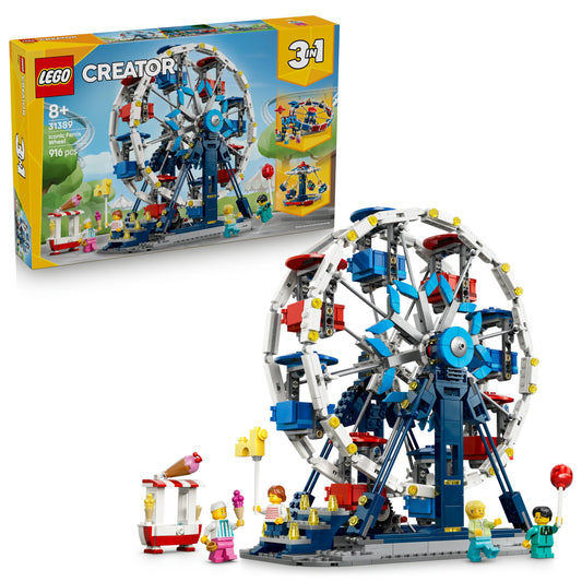 LEGO Creator 3-in-1 Legendary Ferris Wheel Set - Toy with 3 building options: Ferris wheel, UFO ride or carousel - DIY decoration - Birthday gift for boys and girls aged 8 and up - 31389
