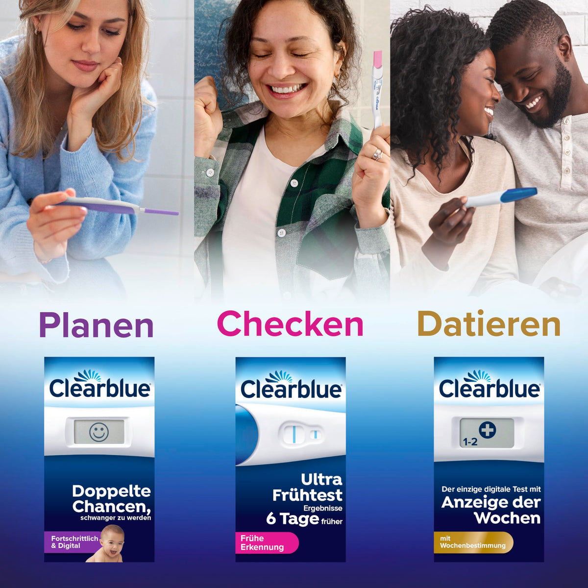 Clearblue Pregnancy Test, Fast Detection, Result within 1 Minute, 5 Tests