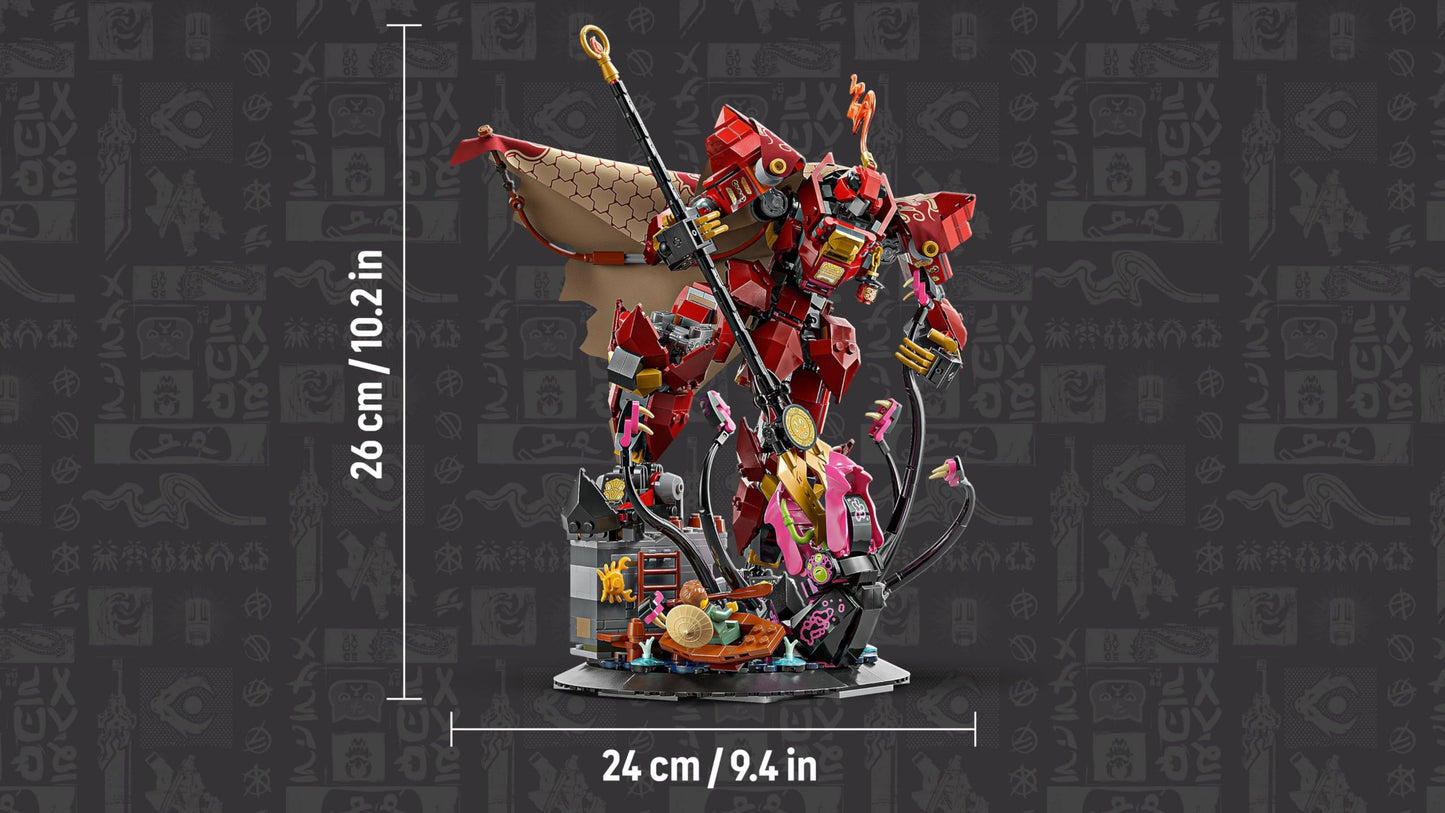 LEGO NINJAGO The Fire Knight Mech - Monstrosity set with movable figure, 2 minifigures and a sea monster on a stand - birthday gift for boys and teenagers aged 14 and over - 71846