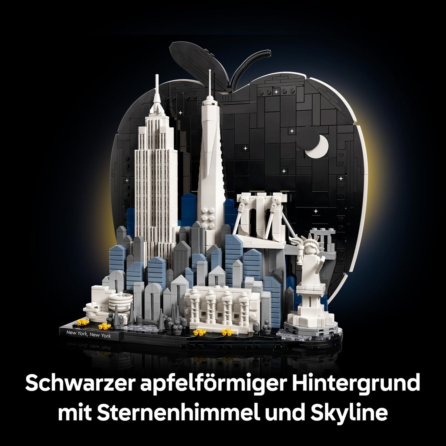 LEGO Architecture New York City - The Big Apple - Miniature building set for adults - 3D shelf decoration with landmarks including Empire State Building and Brooklyn Bridge - DIY gift idea - 21066