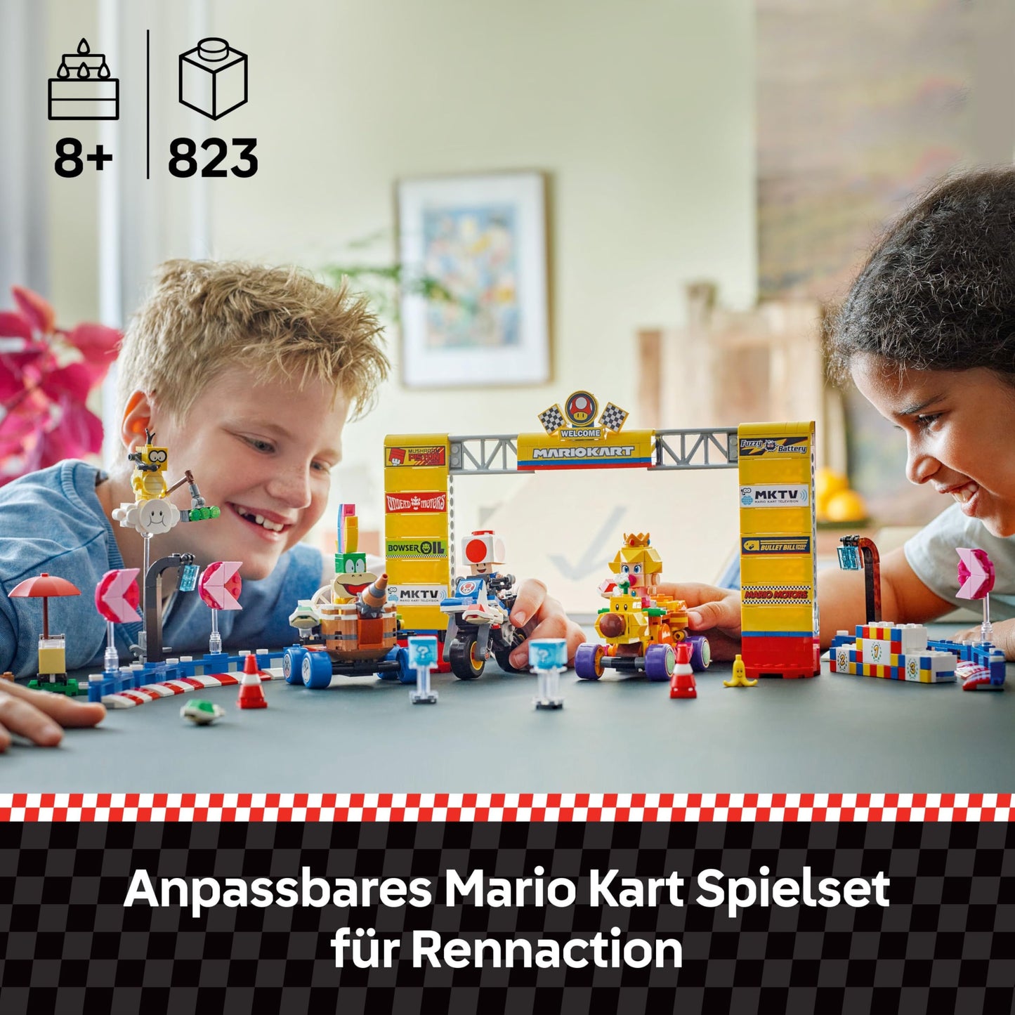 LEGO Super Mario: Mario Kart – Baby Peach & Grand Prix Building Toy Set, with 4 Nintendo Character Figures and 4 Vehicles Incl. Standard Bike, Gift for 8 Plus Year Old Boys, Girls and Gamers 72036
