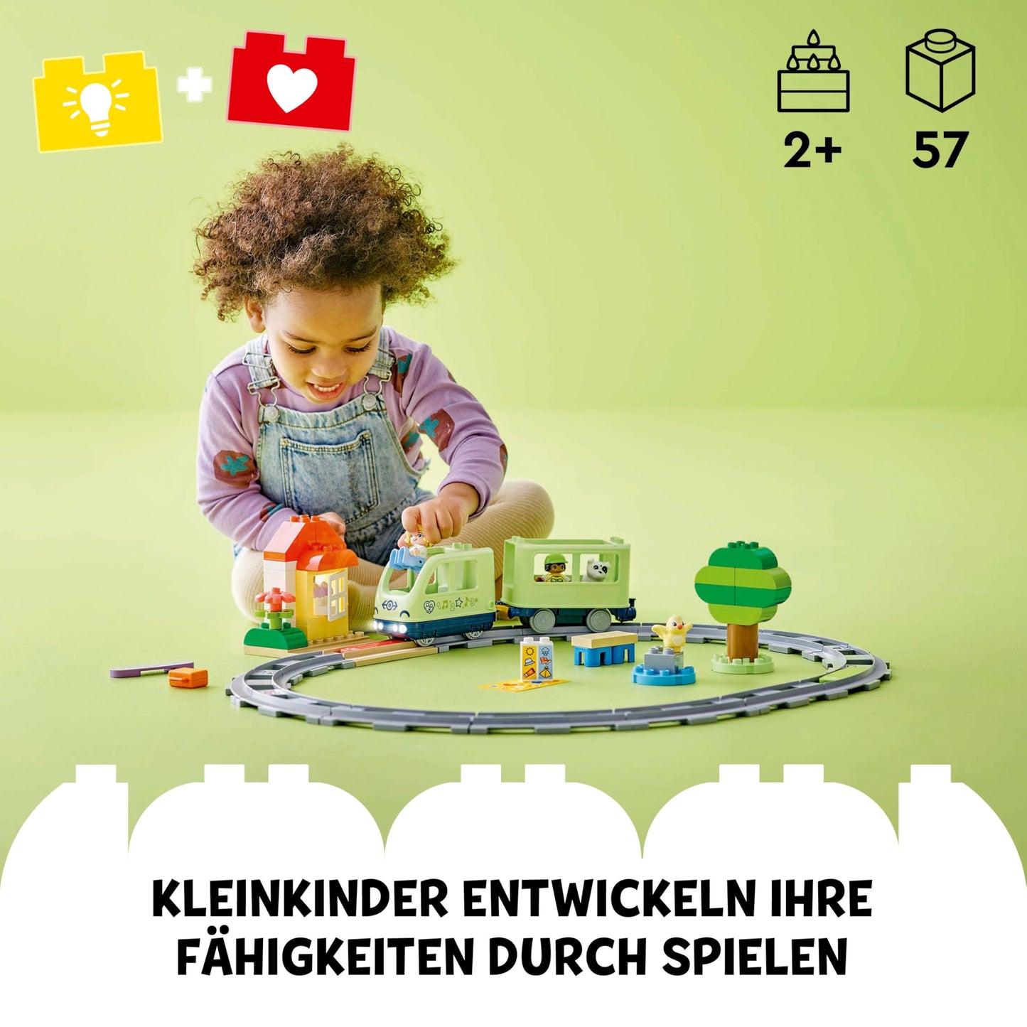 LEGO DUPLO Interactive Adventure Railway - educational toy for toddlers aged 2 and up - 14 track pieces, action bricks with sounds and 4 toy figures - gift idea for boys and girls - 10427
