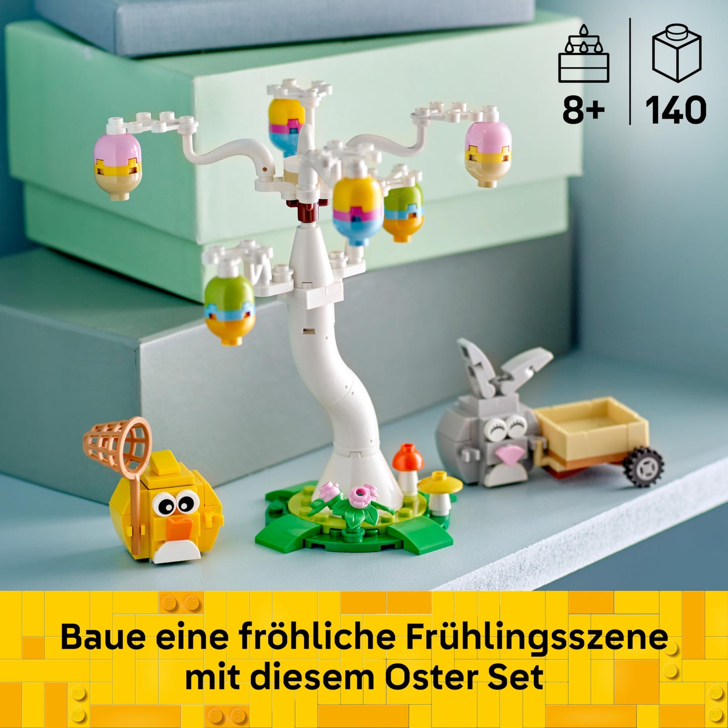 LEGO Easter Bunny and Easter Egg Hunt - Children's Toy with Rabbits & Bird Animal Figures - With Tree & Cart - Creative Construction Toy - Gift for Girls & Boys from 8 Years - 40808