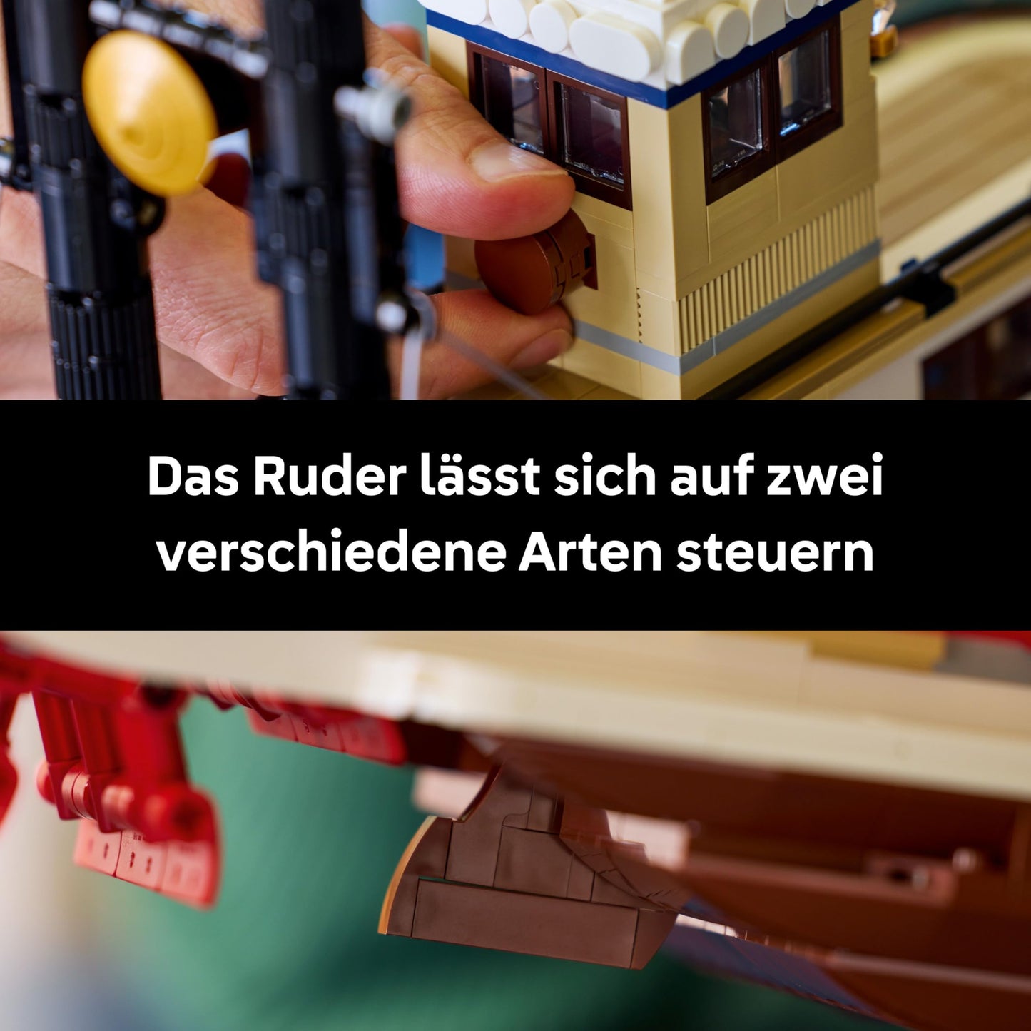 LEGO Ideas river paddle steamer - building set for adults - boat model with interior and interactive functions, including working paddle wheel and controls - DIY gift for men and women - 21356