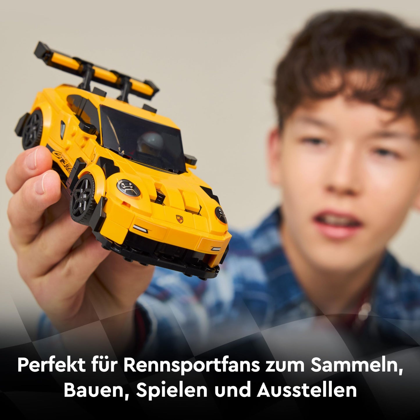 LEGO Speed Champions Porsche 911 GT3 RS super sports car - toy car with 1 minifigure to collect and display - creative gift for boys, girls aged 9 and up and sports car fans - 77239