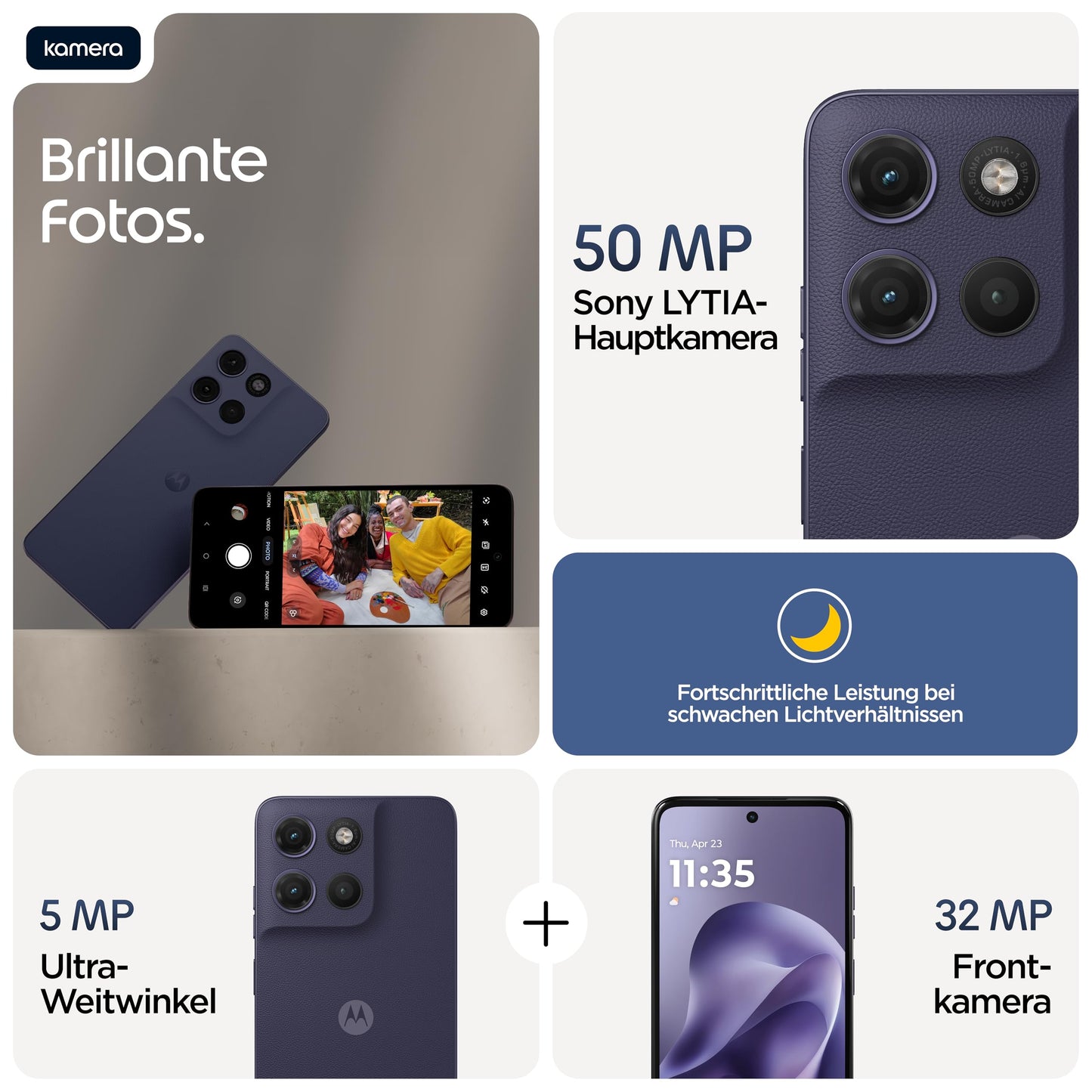 Motorola Moto g17 Smartphone 50MP Camera 4-128GB Evening Blue - PBBKOO15DE