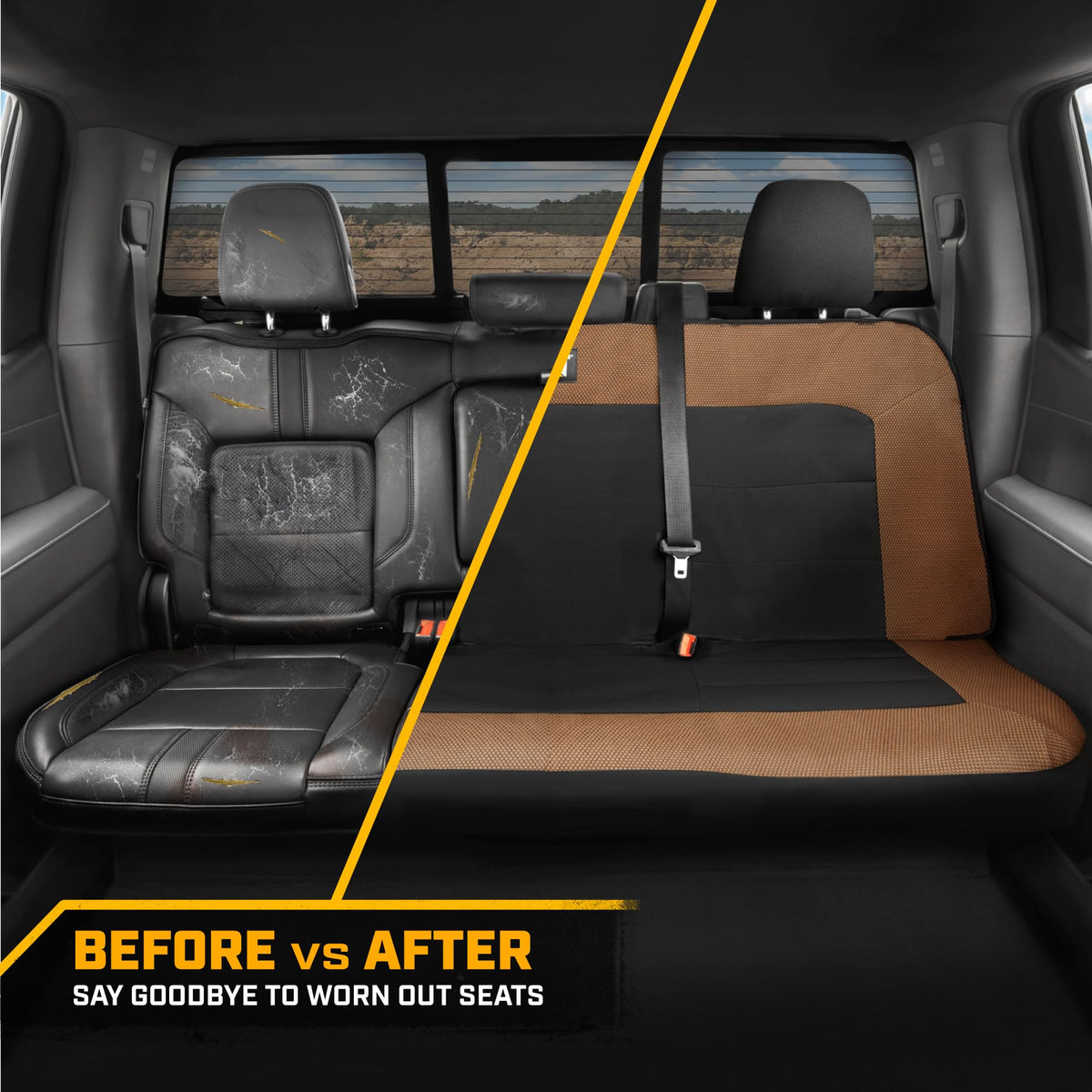 CAT MeshFlex husă pentru bancheta din spate pentru SUV-uri și pickups de dimensiuni medii - Protecție durabilă pentru bancheta din spate împărțită 60/40, husă pentru bancheta din spate, accesorii interioare auto, Non - CASC2281