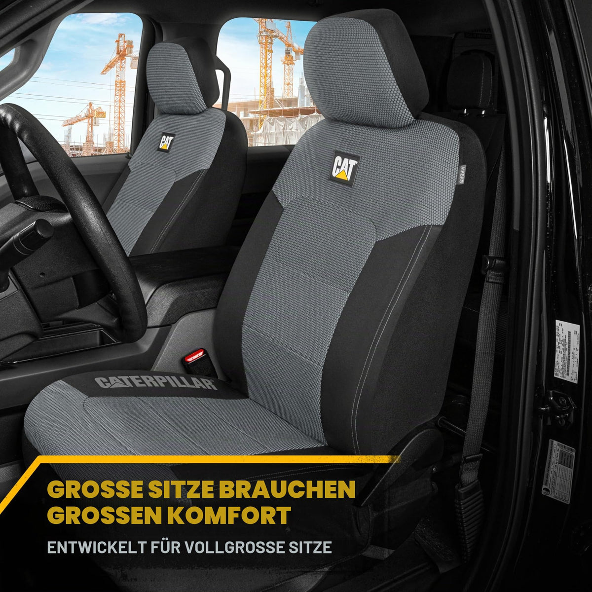 CAT® MeshFlex Car Seat Covers for Cars, Trucks, and SUVs (2-Piece Set) - Gray  
 Car seat covers for front seats, truck seat protectors with comfortable mesh back, car interior covers, 12.13 x 10.98 x 6.14 inches - CASC-2284-GR