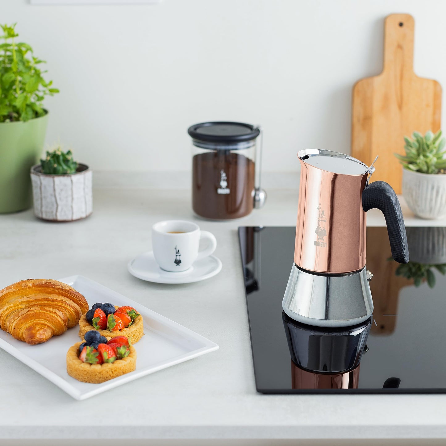 Bialetti coffee machine New Venus Bronze 4 cups, anti-burn handle, suitable for induction, 4 cups (170 ml), stainless steel, bronze - 0007284/CN