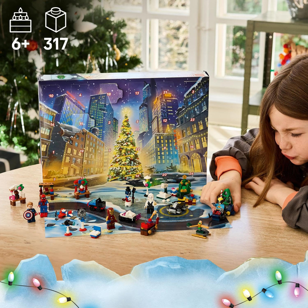 LEGO | Marvel Advent Calendar 2026 - Pre-Christmas Gift Toy - 24 Superhero Surprises with 6 Minifigures, Airplane & Car - Gift for Fans and Boys and Girls aged 6 and up - 76340