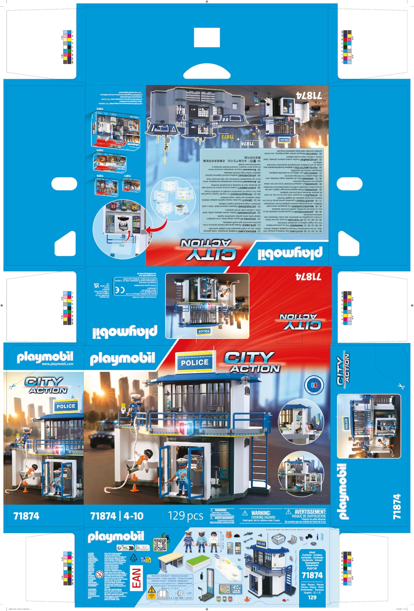 PLAYMOBIL | City Action | Police station with wanted room | Action-packed police toy | With lots of exciting details | Promotes creativity | For children aged 4 and over | 71874