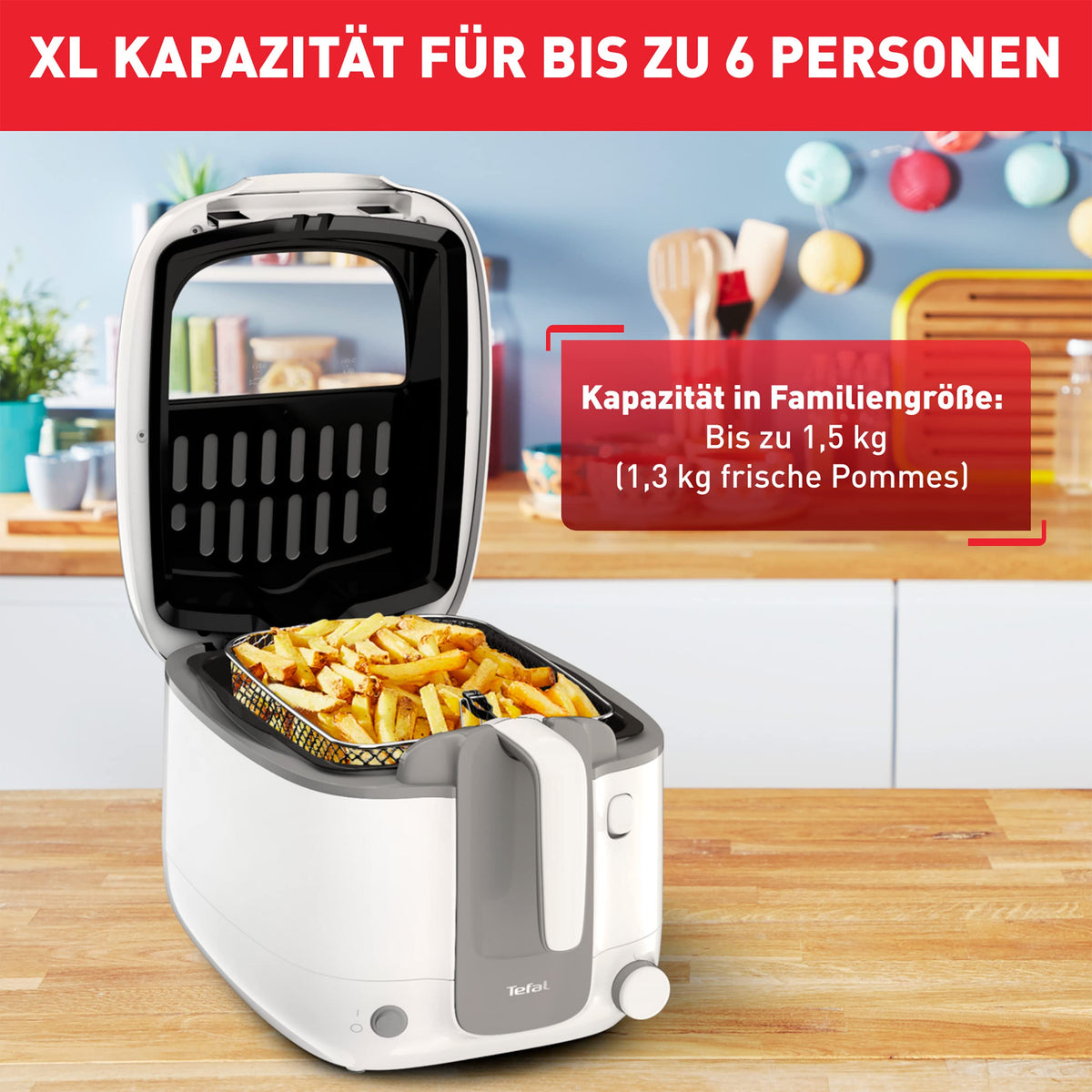 Tefal Super Uno Access Fryer, capacity 2.2 L, dishwasher-safe parts, odor filter, removable container, white/grey, FR3100