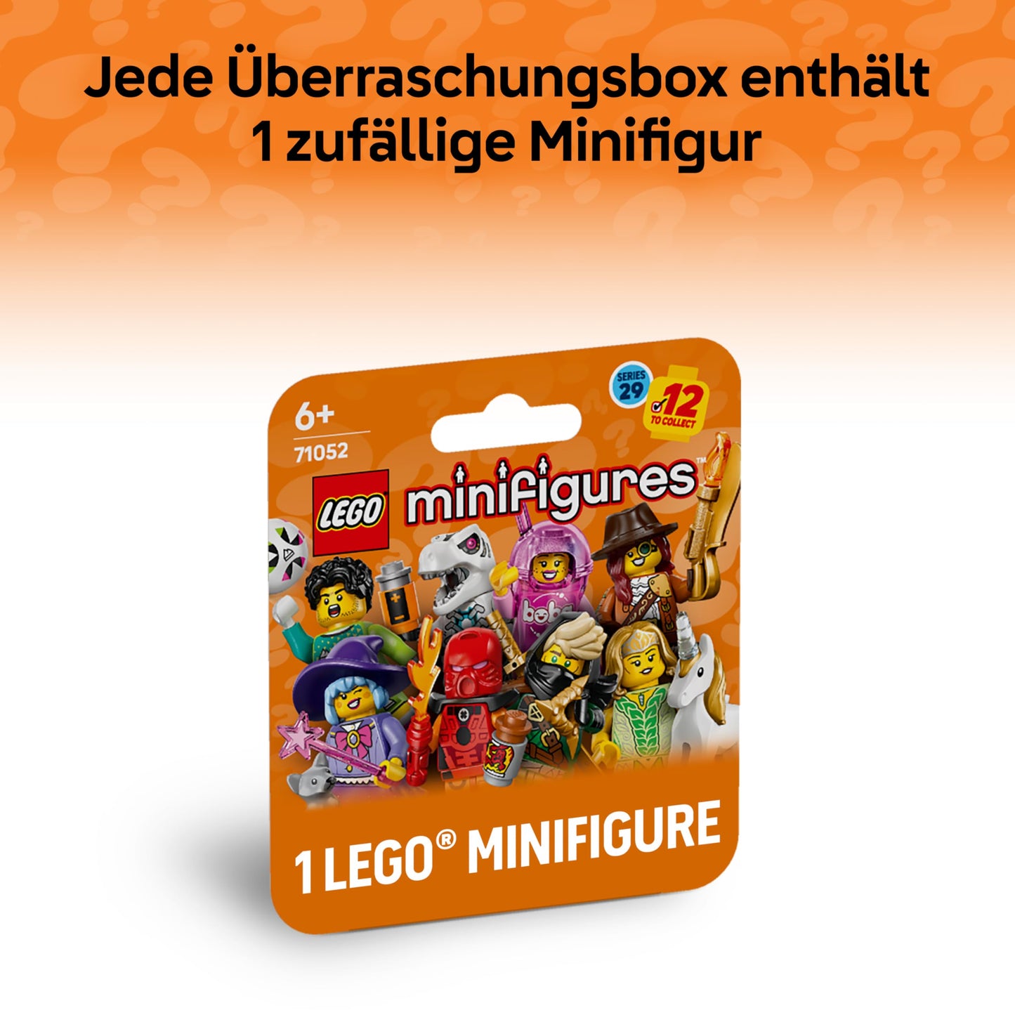 LEGO Minifigures Series 29 - surprise box with 1 of 12 collectible figures - figures including goalkeeper & unicorn elf - party bag for boys and girls aged 6 and over - 71052