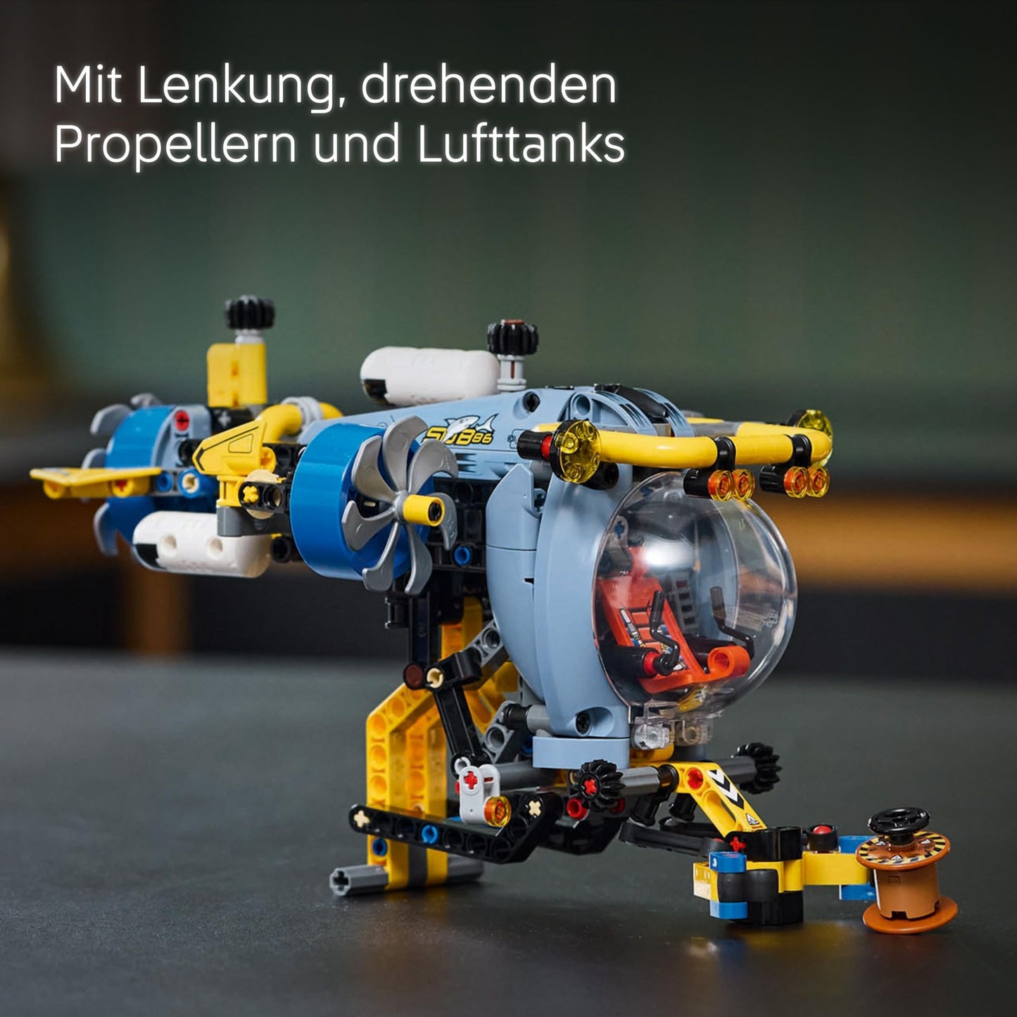 LEGO Technic deep sea explorer submarine toy, building toy for children, boys and girls aged 9 and up, creative birthday gift ideas, buildable vehicle, with rotating propellers 42201
