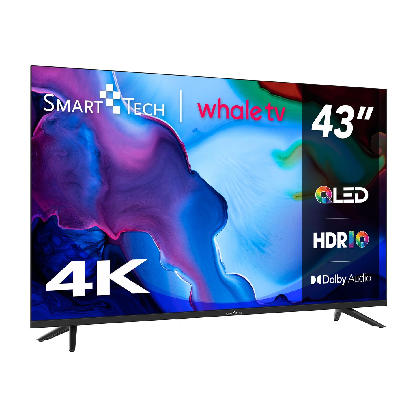 Smart Tech 43QH02V, 43 inch (108 cm) UHD QLED Smart TV, YouTube, Netflix, Prime Video, Disney+, Whale TV