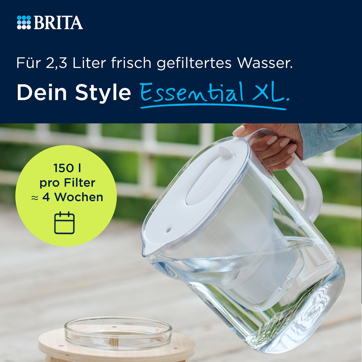 BRITA Water Filter Jug MAXTRA Style Essential XL, 1x Extra Limescale Protection - 1058151