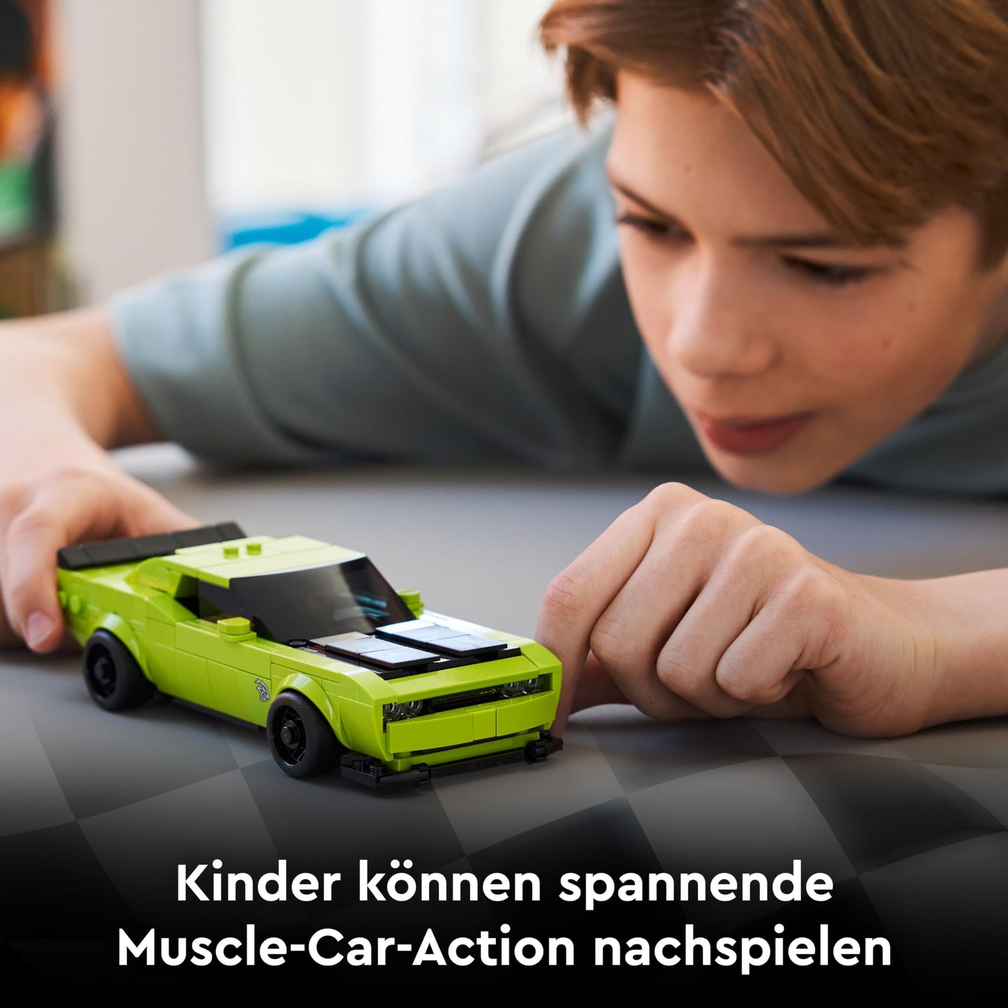 LEGO Speed Champions Dodge Challenger SRT Hellcat sports car - toy car with 1 minifigure to collect - creative racing car - racing car to build - gift for boys, girls aged 9 and up 77237