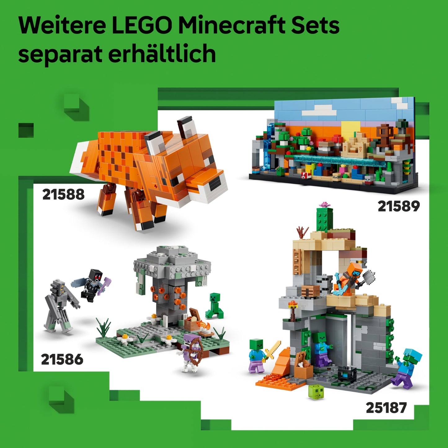 LEGO Minecraft Duel with the Wither - Gift for young gamers - Merchandising for fans - Minecraft - Building set with many creatures and workbench for boys and girls aged 8 and up - 21590