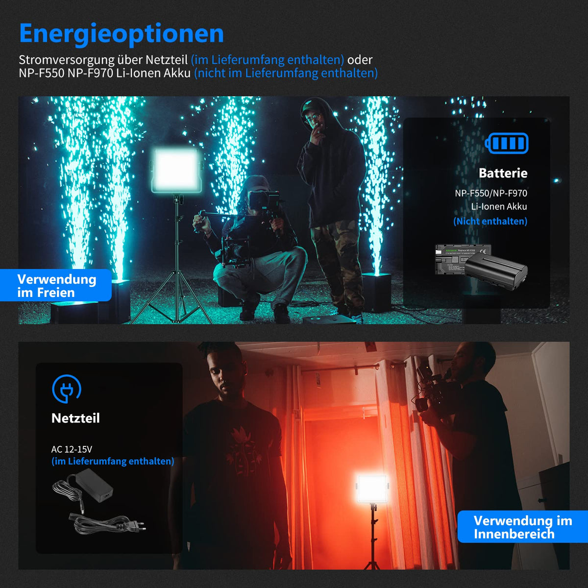 NEEWER 660 PRO 50W RGB LED Videoleuchte Panel cu control APP 360° lumină video cu culoare completă CRI 97 cu barndoor/ suport U pentru fotografie cu lumină continuă în studio - 10105695