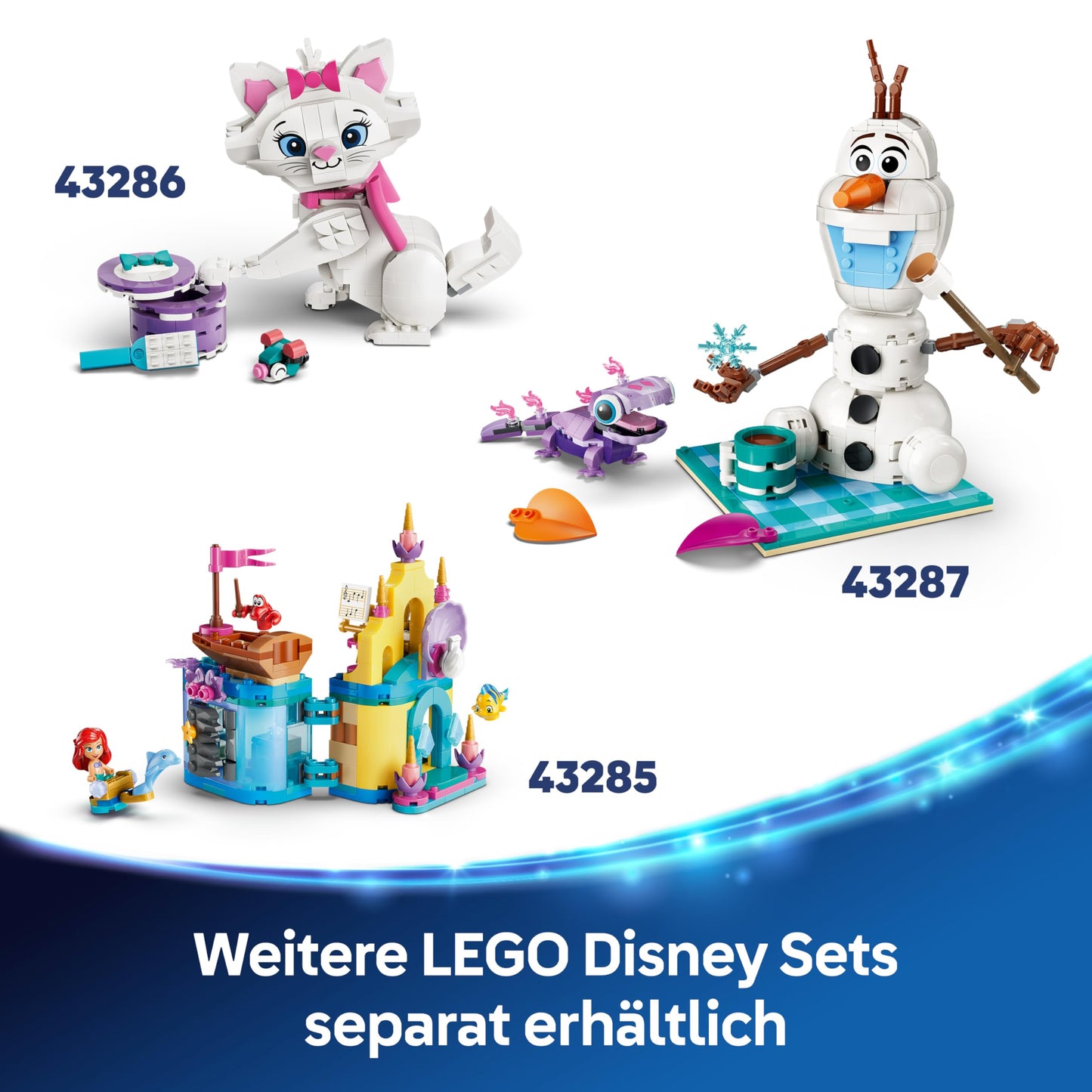 LEGO ǀ Disney Frozen Elsa's sleigh ride around the ice palace - toy including Anna and ELSA mini dolls, Olaf figure as well as railway tracks and snow wagon - gift for girls aged 4 and over - 43281