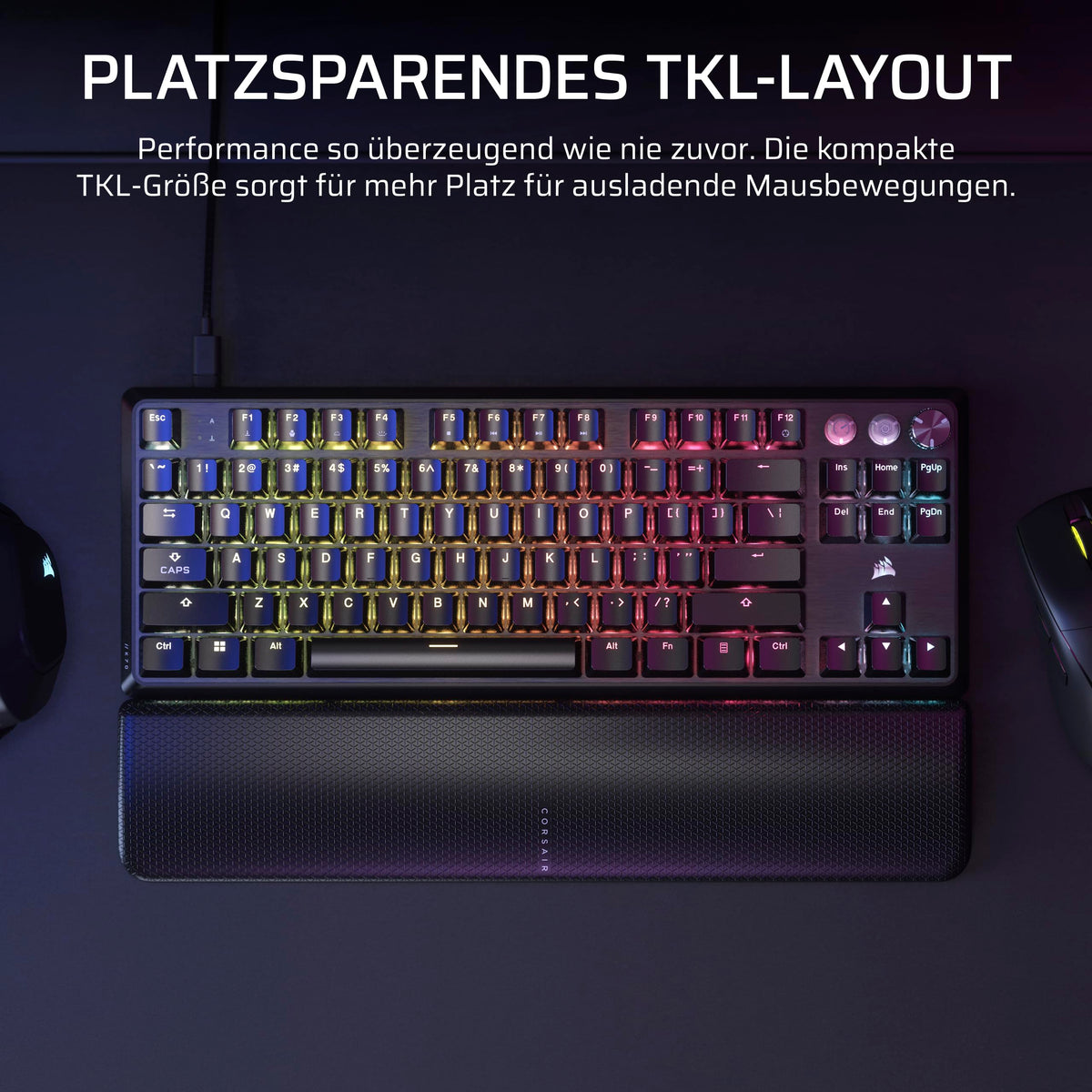 Corsair K70 PRO TKL RGB Wired Gaming Keyboard - Black - CH-911951G-DE