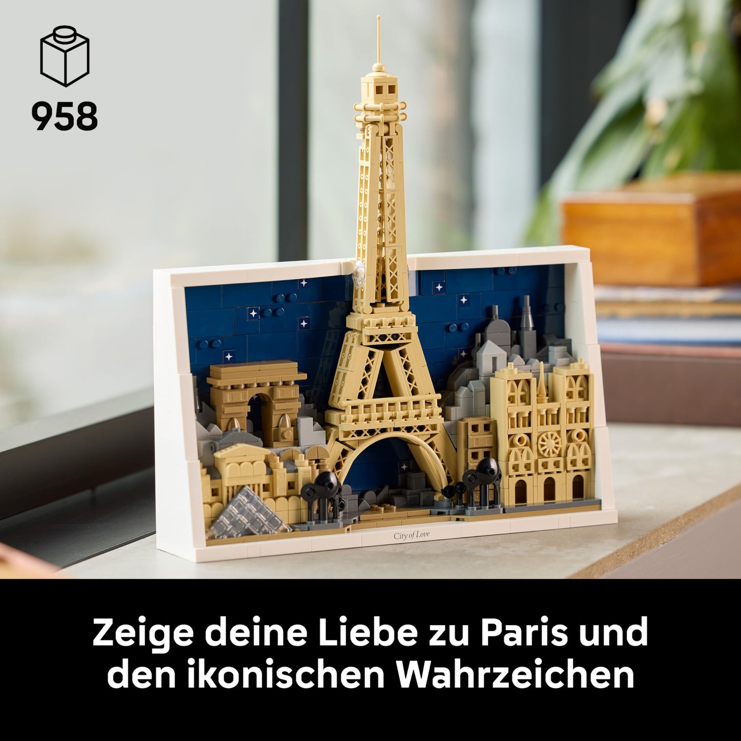 LEGO Architecture Paris - City of Love 3D puzzle - wall decoration as a craft set for building - DIY set for adults with Parisian landmarks such as the miniature Eiffel Tower - gift for men and women - 21064