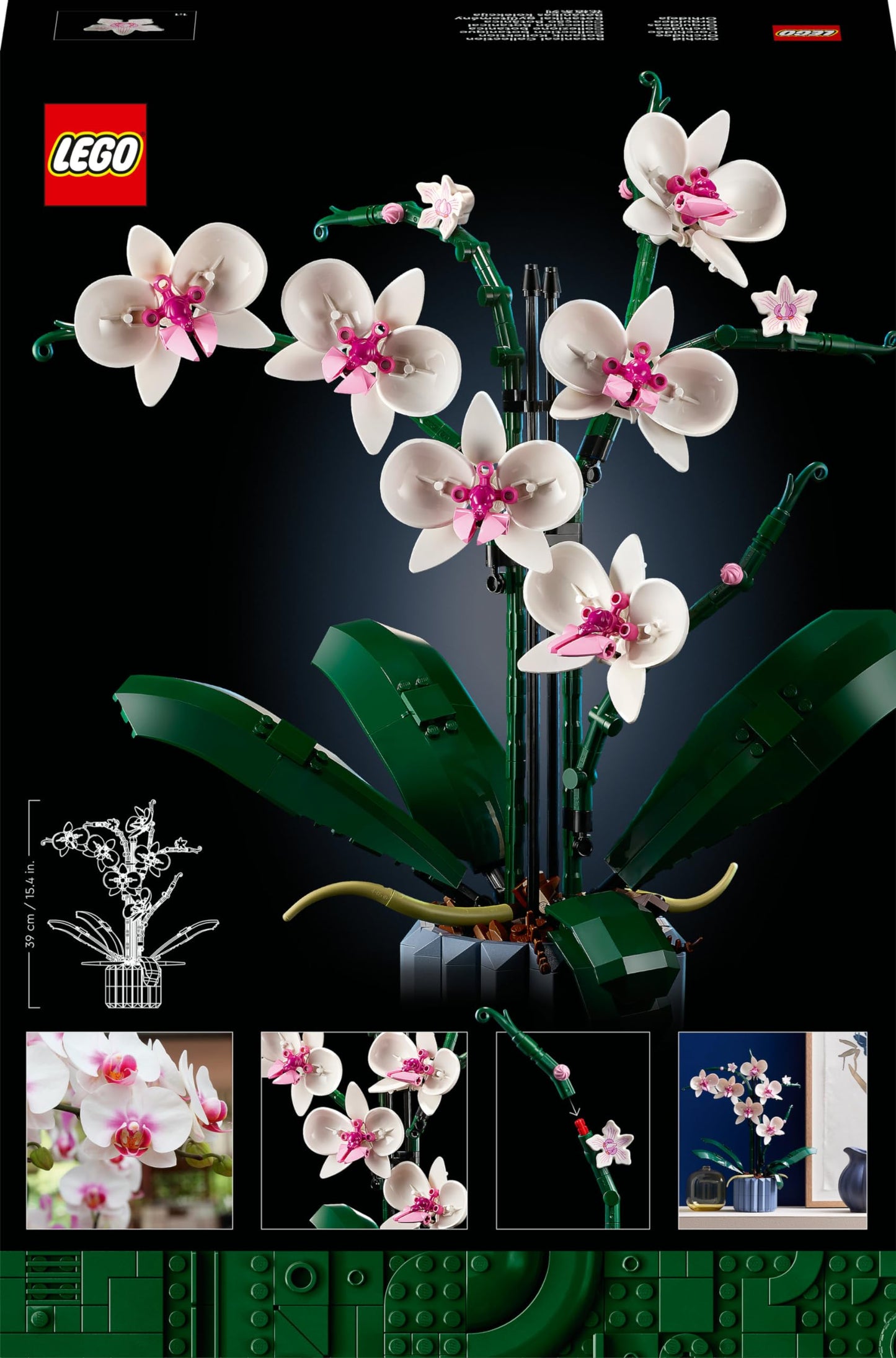 LEGO Botanicals Orchid - Artificial Plants Set with White and Pink Flowers - Model Kit for Adults - Home and Room Decoration - Botany Collection - Gifts for Women and Men 10311