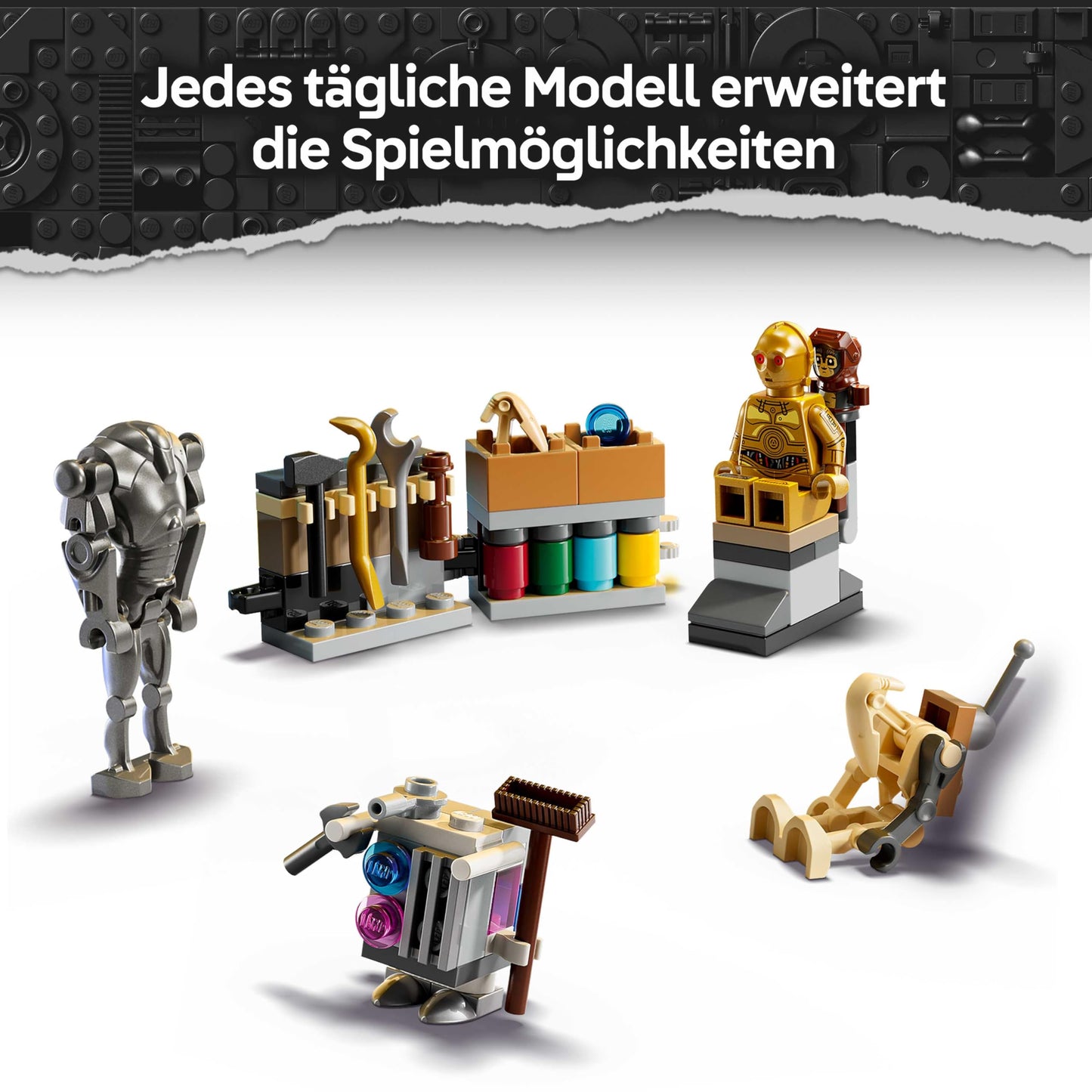LEGO Star Wars Advent Calendar 2025 - Christmas toy with 24 surprises - 2 minifigures & 5 droid figures - children's play set - gift for boys aged 6 and over & Star Wars fans - 75418