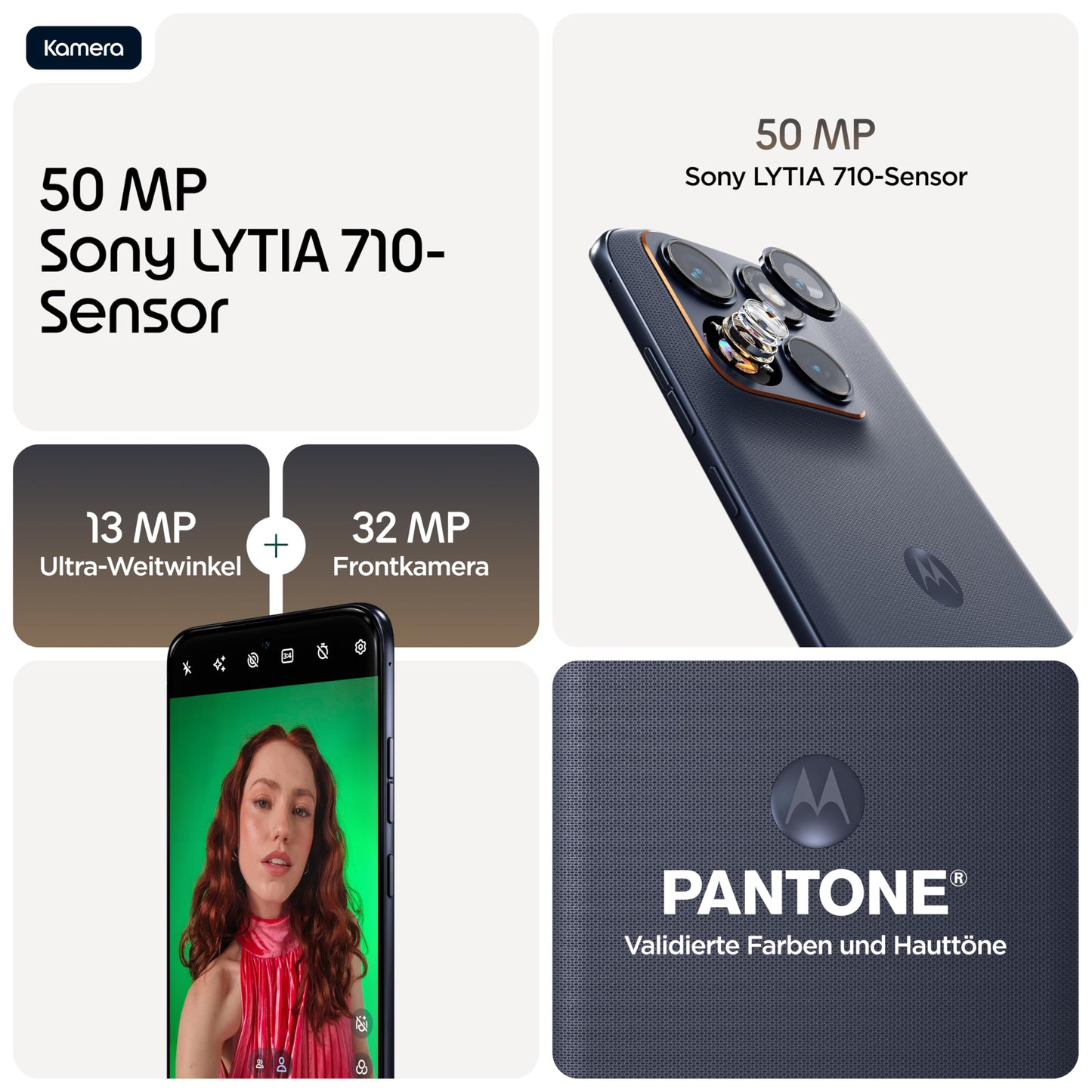 Motorola Edge 70 Fusion Smartphone (Robust 6.78" Super HD+ display thanks to Corning Gorilla Glass 7i, 50 MP camera, 8/256 GB, 5100 mAh, 68W TurboPower charging) Pantone Silhouette - PBBDOOO2SE