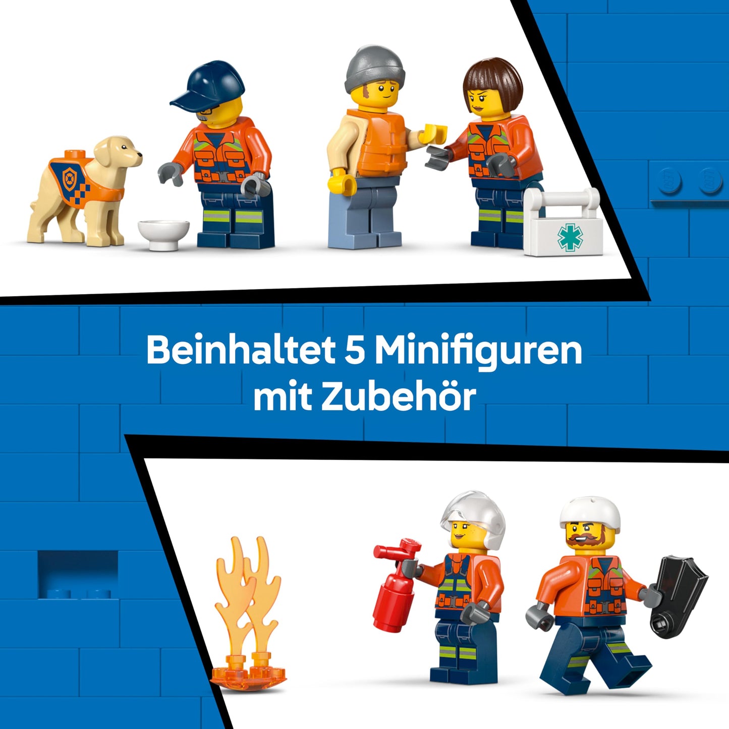 LEGO City Coast Guard Rescue Boat with Helicopter - Toy Emergency Vehicle - Set with Floating Ship, 5 Minifigures and Dog Figure - Birthday Gift for Boys Ages 7 and Up - 60504