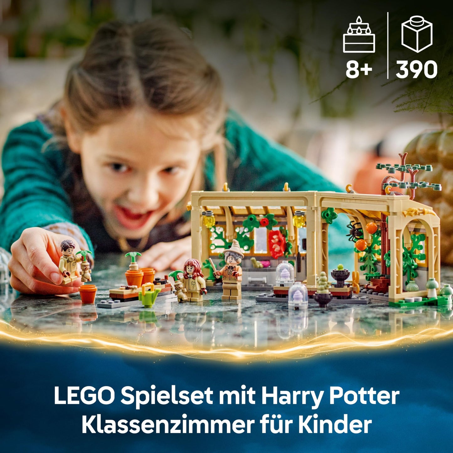 LEGO Harry Potter Hogwarts Castle: Herbology Lessons - Playset with Neville Longbottom, Hermione Granger, Professor Sprout, 3 Mandrakes and Greenhouse - Gift for Children Ages 8 and Up - 76445