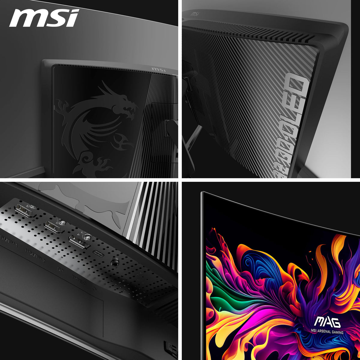 MSI MAG 321CUPDE QD-OLED 32 Zoll UHD Curved Gaming Monitor - 1700R, 3840 x 2160 Quantum Dot OLED Panel, 165Hz / 0,03ms, 99% DCI-P3, Delta E≤2, DisplayHDR True Black 400, DP 1.4a, HDMI 2.1, USB Type-C - 9S6-3DD54T-006