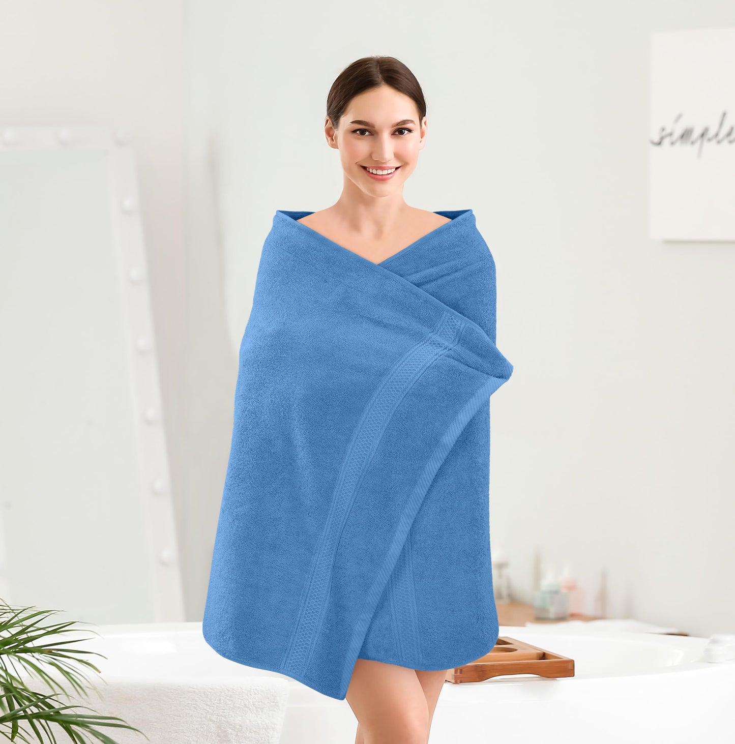 Utopia Towels 4-Pack Bath Towel Set, 69 x 137 cm, Electric Blue - UT0562