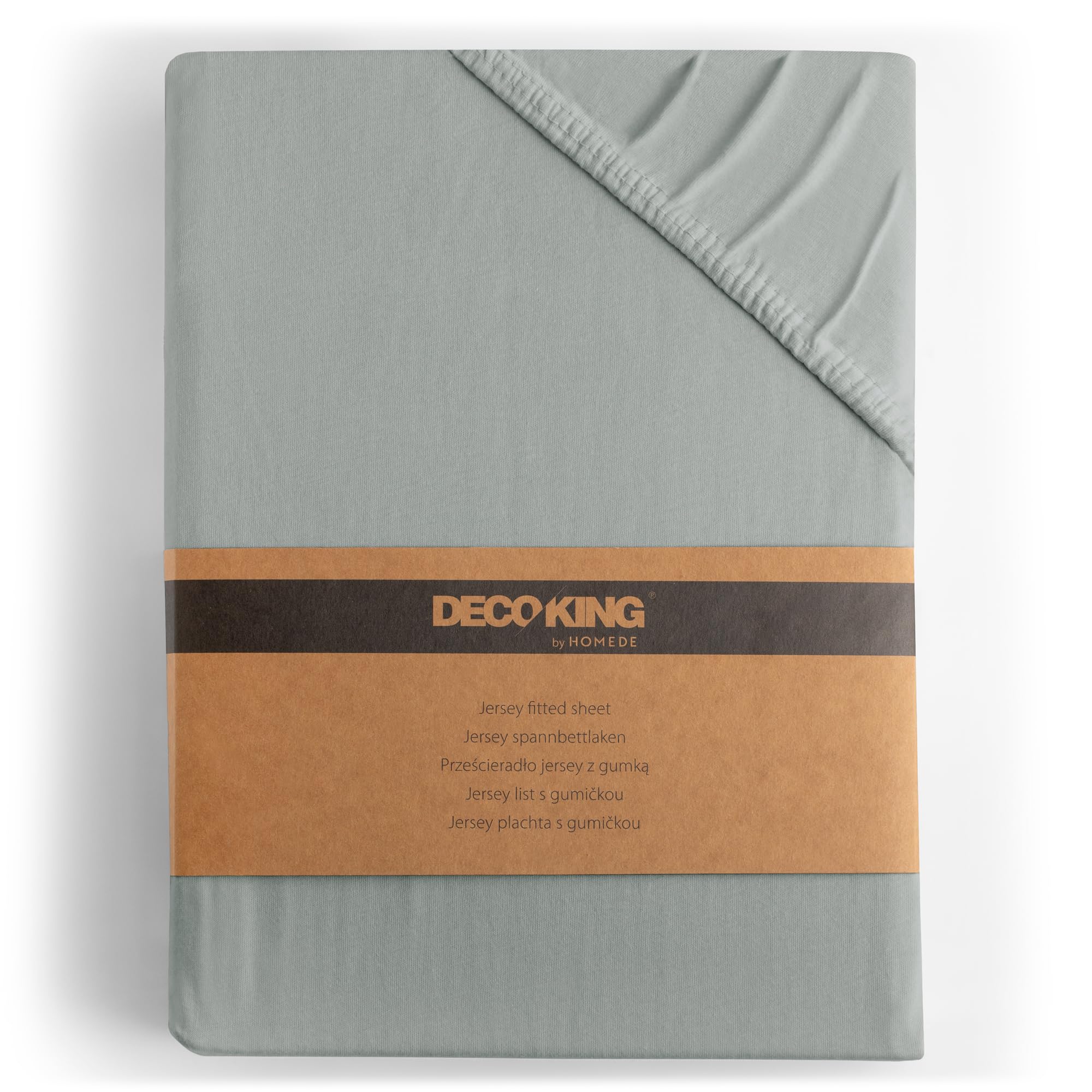 DecoKing fitted sheet 200x220 220x240 cm 100% combed cotton gray steel fitted sheets jersey box spring bed Amber 200 x 220 220 x 240
