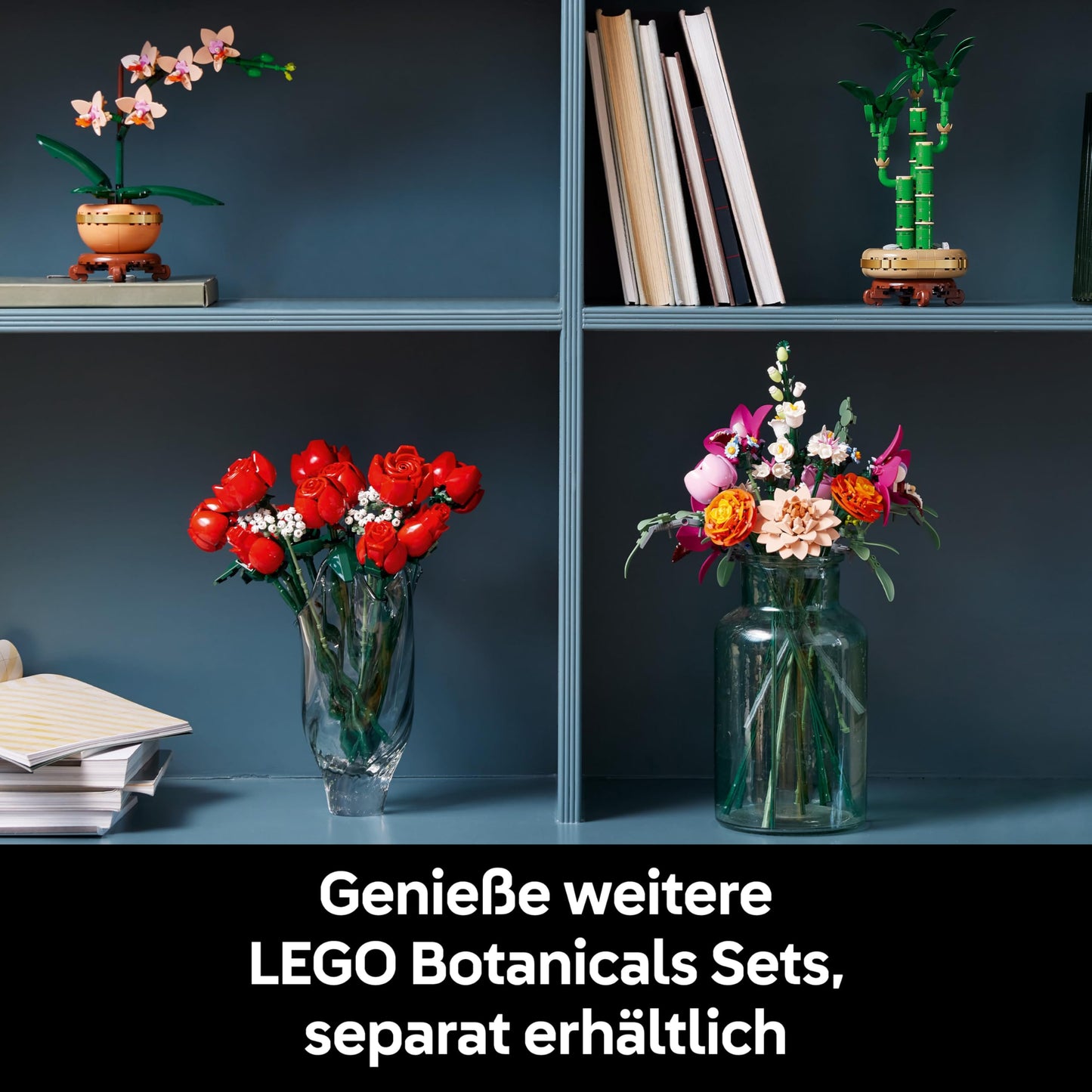 LEGO Botanicals Beautiful Pink Bouquet - Artificial Flower Set for Adults - Decoration with Artificial Roses, Daisies, Cornflowers & Elderflowers - Birthday Gift Idea - 10342