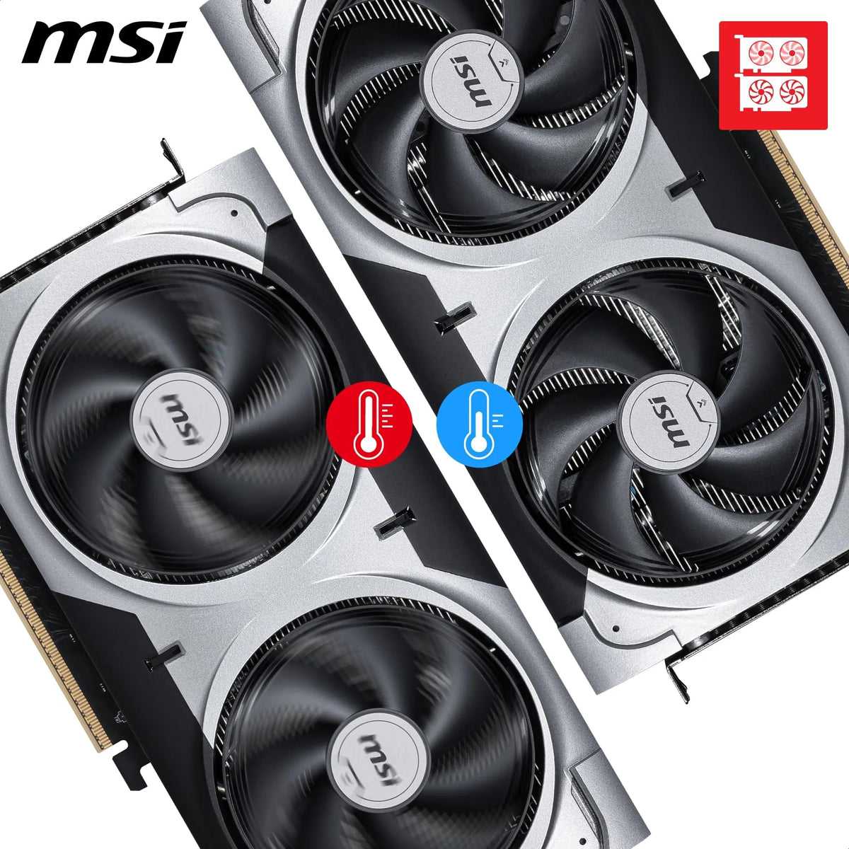 MSI GeForce RTX 5060 Ti 8G Ventus 2X OC Plus - 8GB GDDR7 (28Gbps/128-bit), PCIe 5, Boost: 2602 MHz, HDMI 2.1b, DisplayPort 2.1b, Extra Core-Pipes - V536-001R