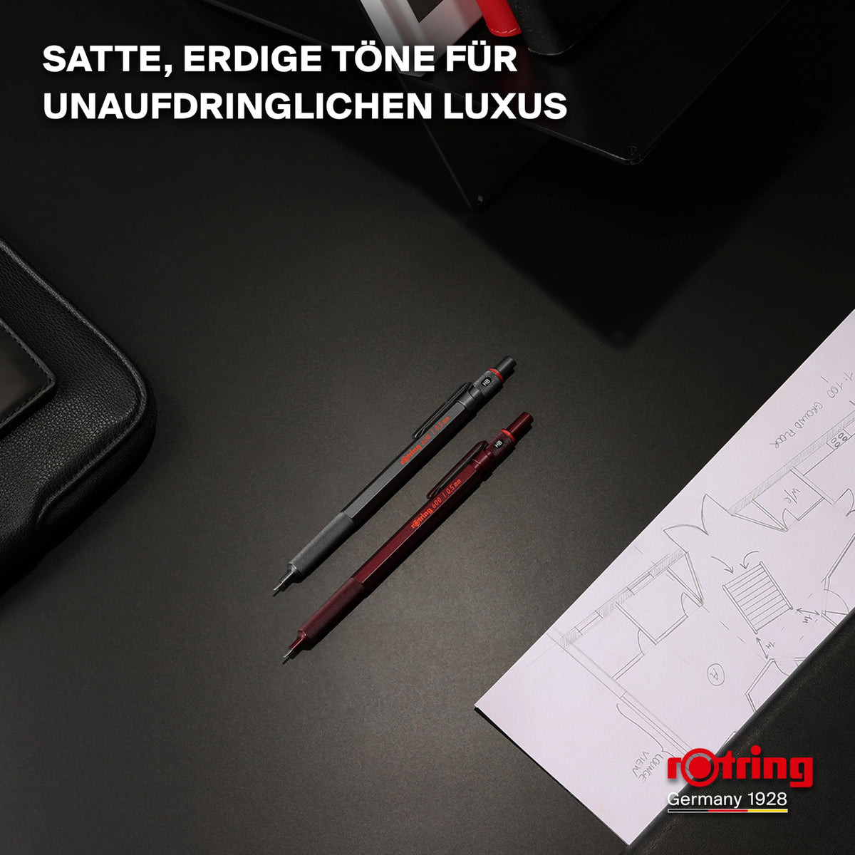 rOtring 600 Mechanical Pencil | HB Lead 0.5 mm | Twist-Lead Pencil with Full Metal Body | Stone Grey | Non-slip Knurled Grip Zone and Hexagonal Shaft - SAP_2204409