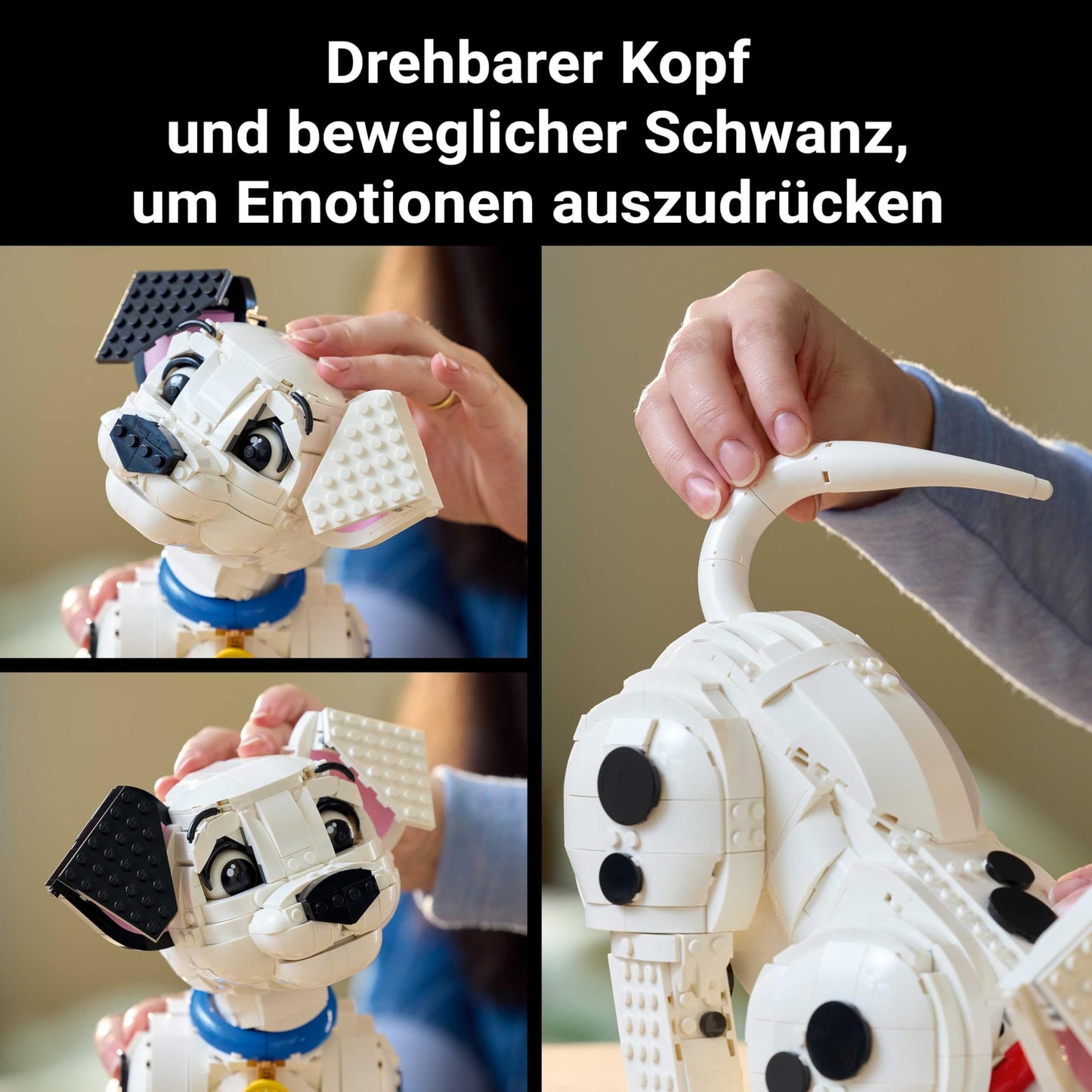 LEGO ǀ Disney Puppy from 101 Dalmatians - Individually designed building set for adults - Convertible into 6 cute dogs with rotating head and tail - DIY decoration - Gift idea for fans - 43269