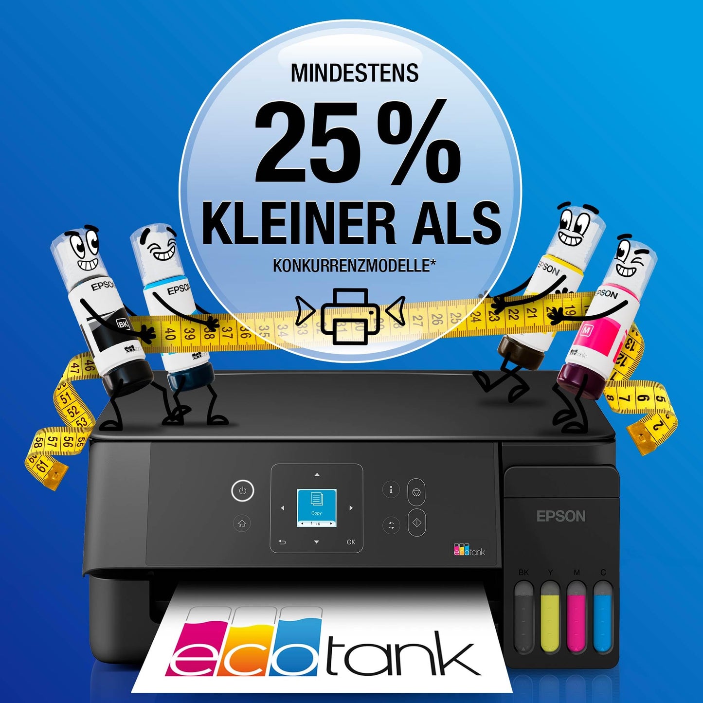 Epson EcoTank ET-2922 | For busy households | Wi-Fi | A4 | Print, Copy, Scan | LC display | AirPrint compatible | Compact | Contains up to 3 years of ink