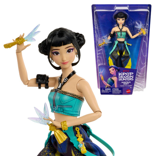Mattel KPop Demon Hunters HUNTR/X Zoey Fashion Doll in How It's Done Stage Outfit with Ghost Blade Accessory, Movie Inspired, JRN37